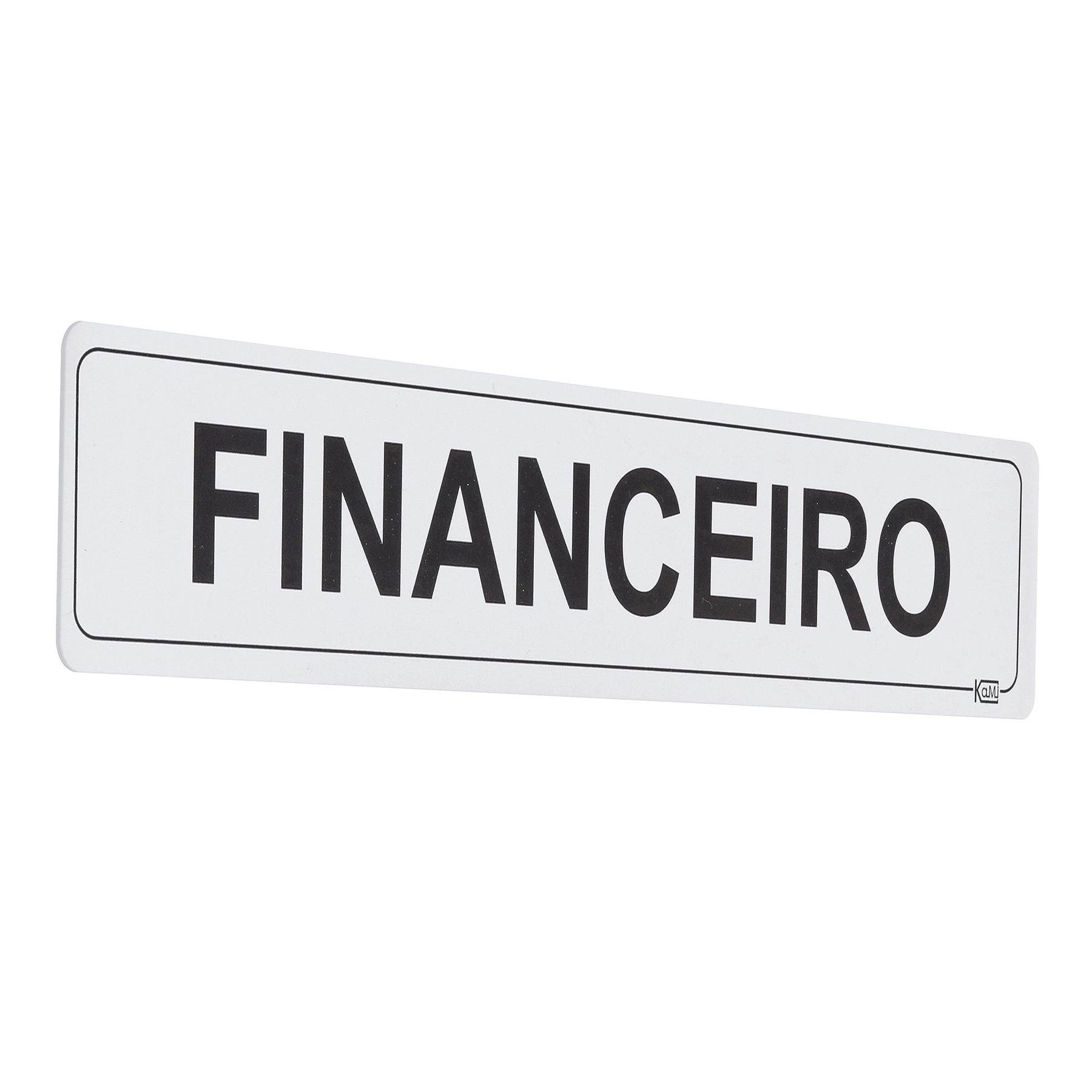 Placa "Financeiro" Plástico 5x25cm