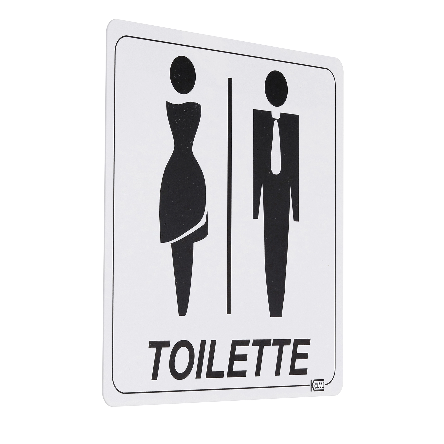 Placa "Toilette (Homem/Mulher)" Plástico 15x15cm
