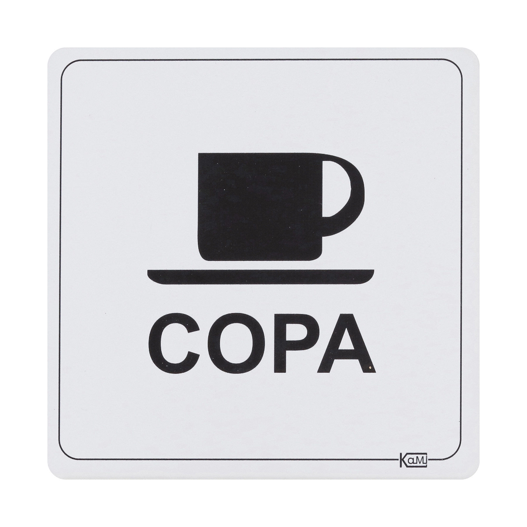 Placa "Copa" Plástico 15x15cm