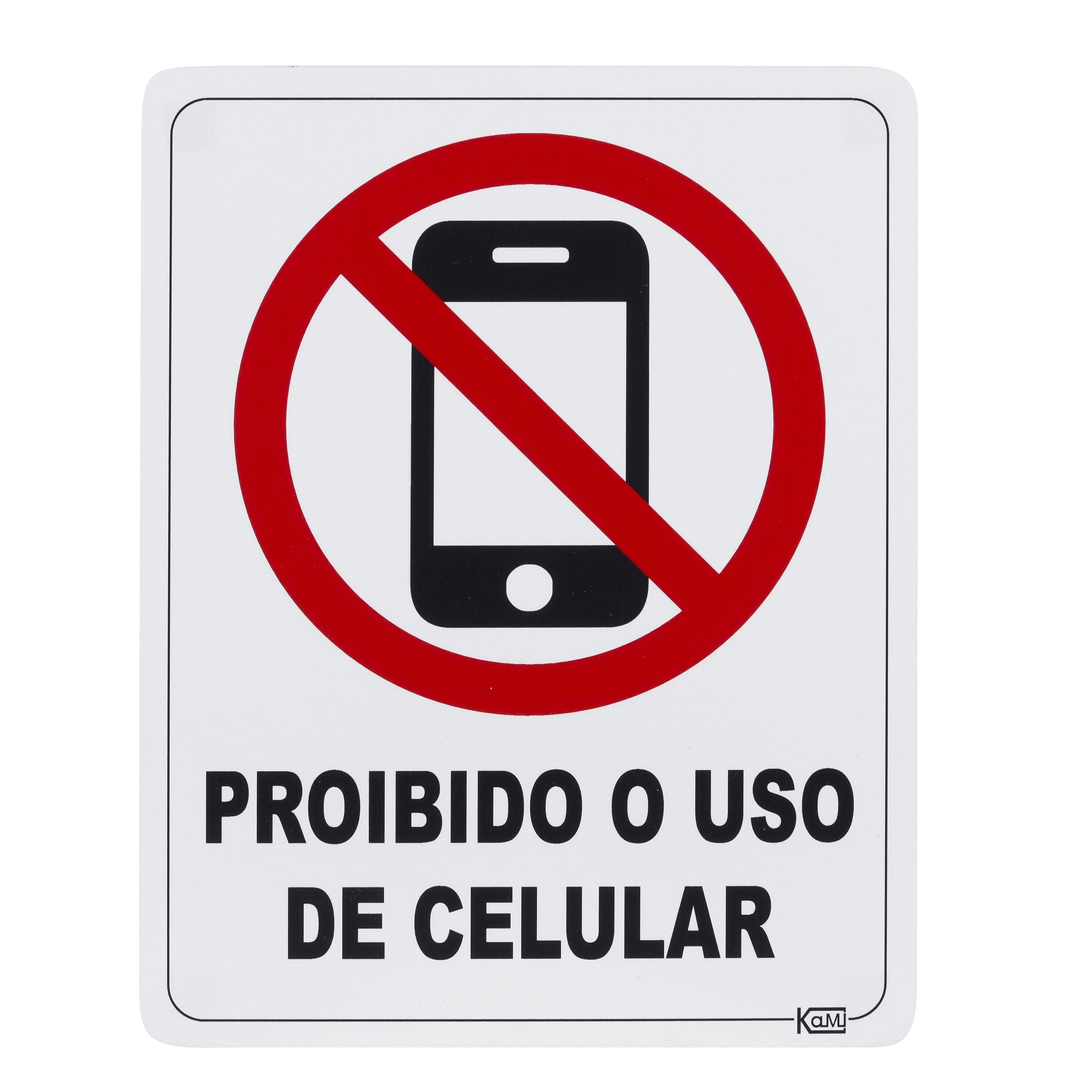 Placa "Proibido Celular" Plástico 23x18cm