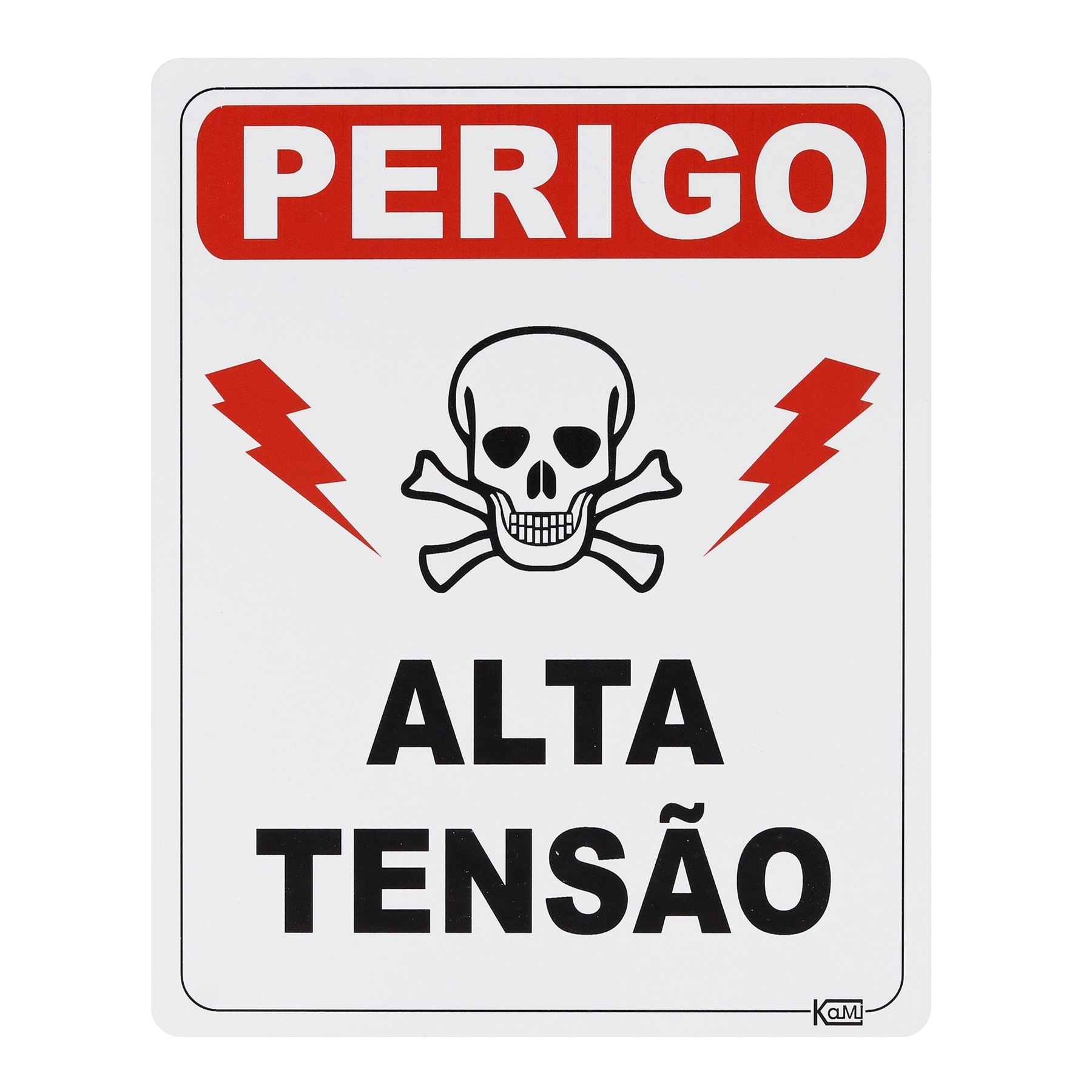 Placa "Perigo De Morte" Plástico 23x18cm