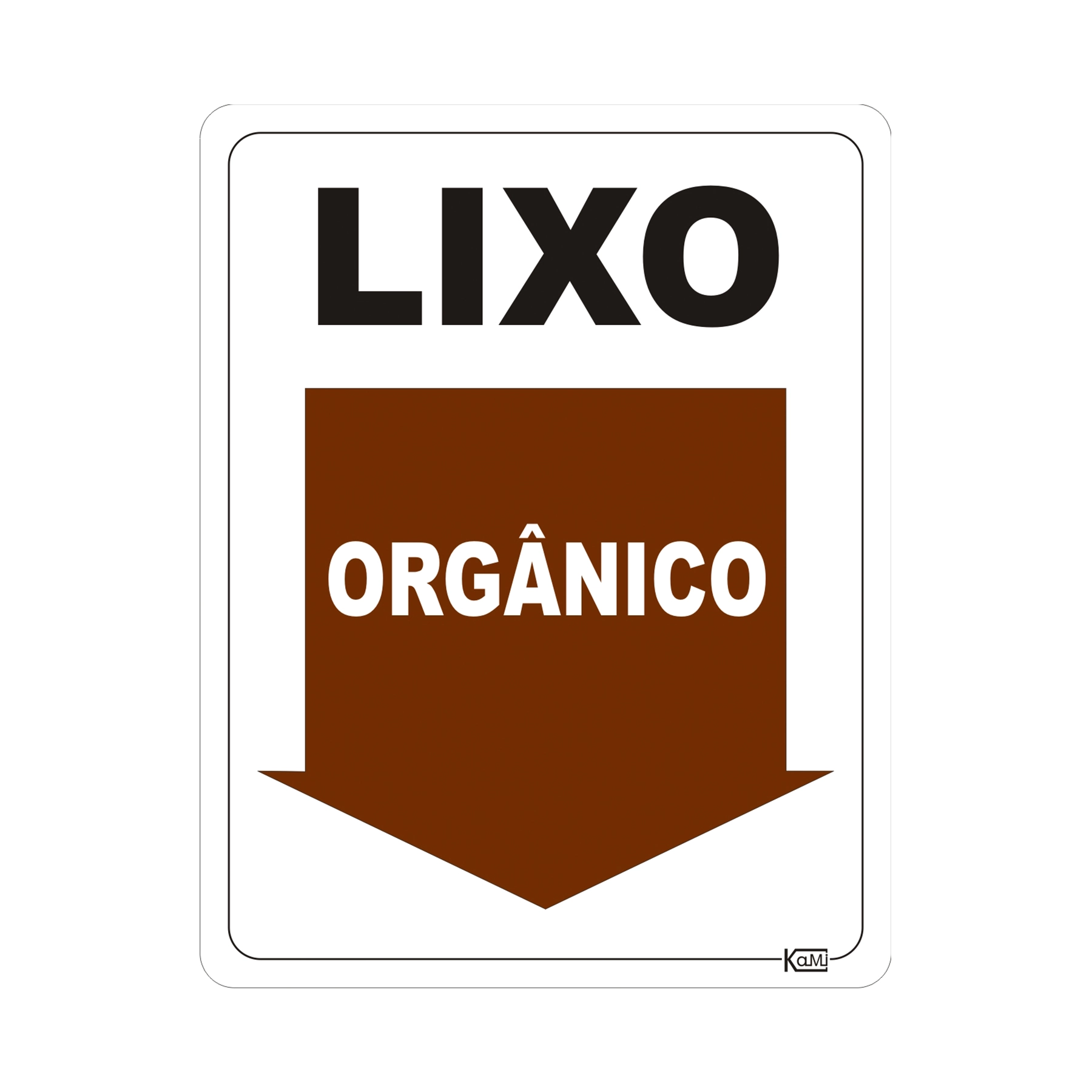 Placa "Lixo Orgânico" Plástico 23x18cm