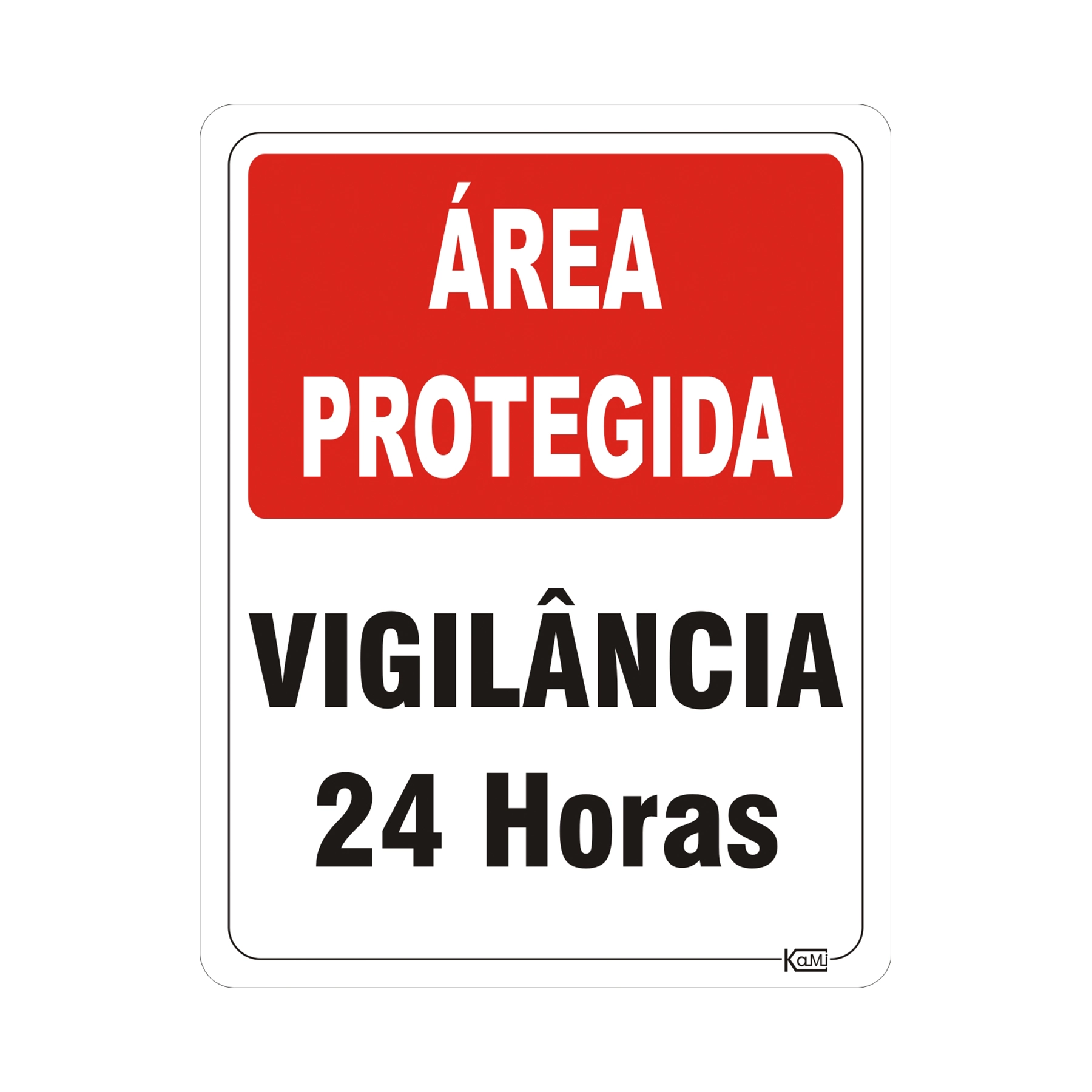 Placa "Área Protegida" Plástico 23x18cm