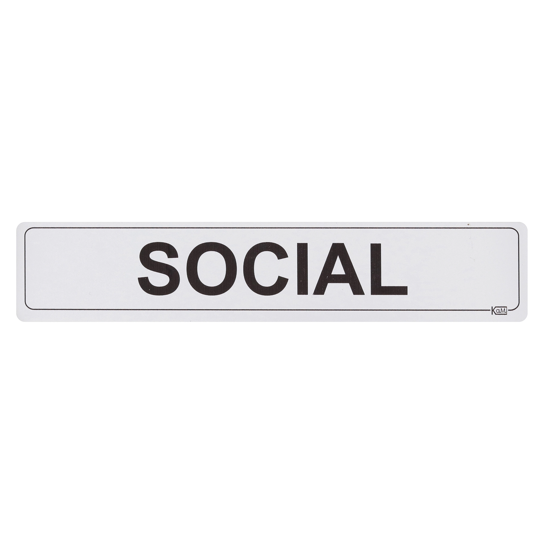 Placa "Social" Plástico 5x25cm