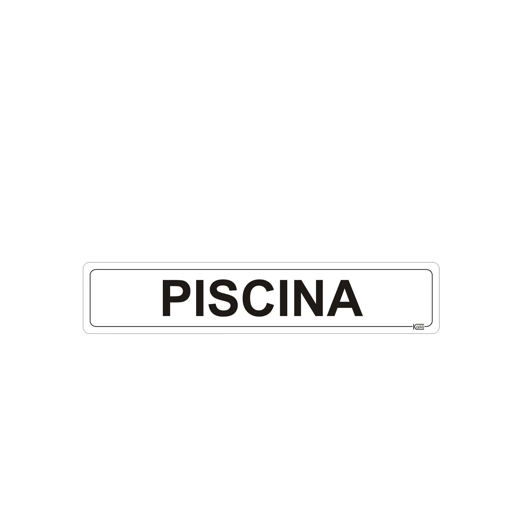 Placa "Piscina" Plástico 5x25cm