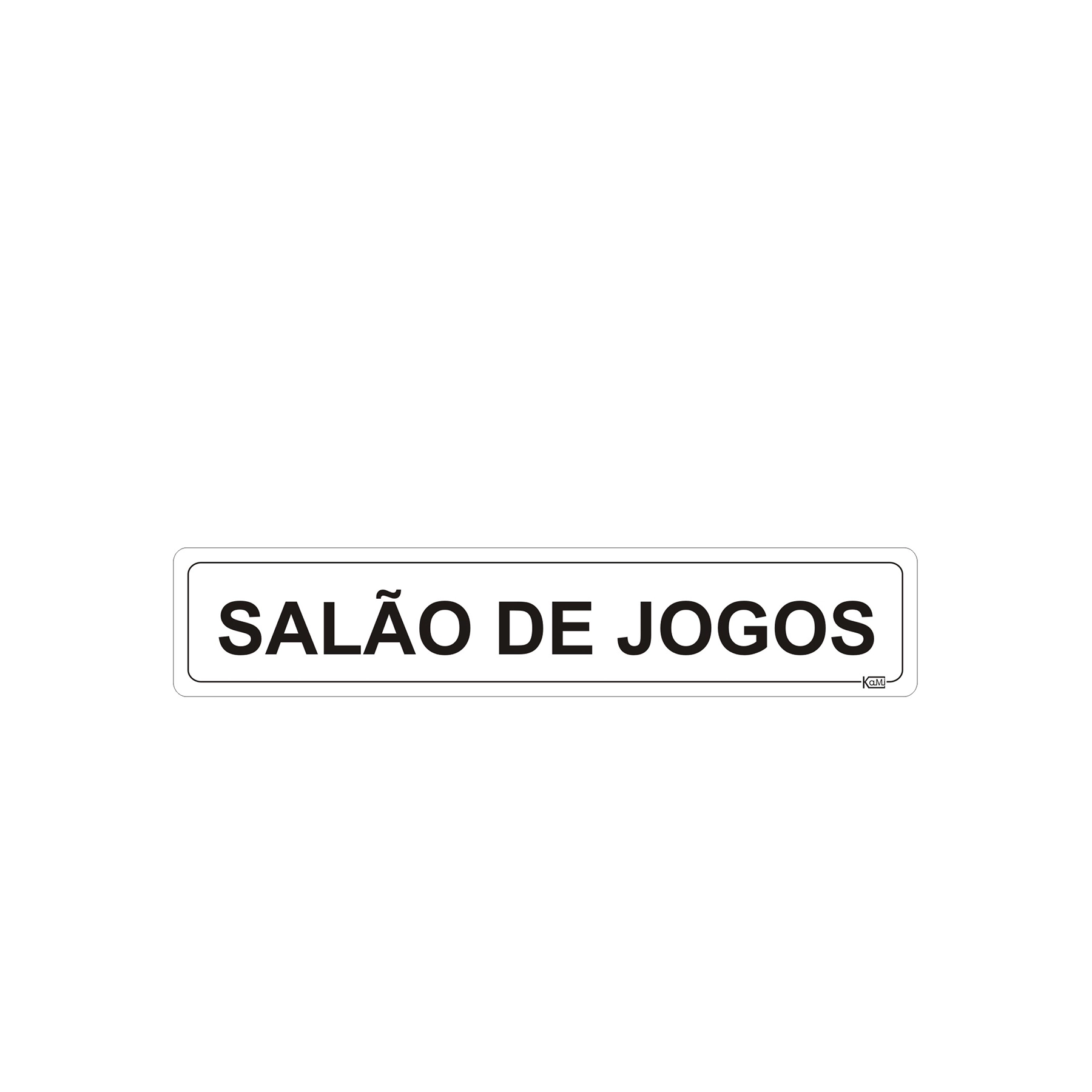 Placa "Salão Jogos" Plástico 5x25cm