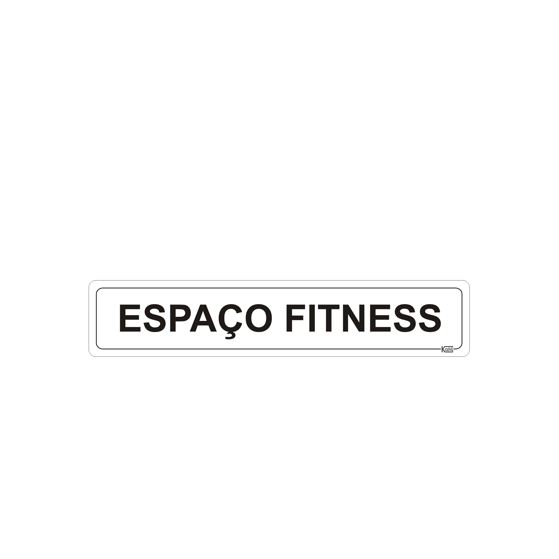 Placa "Espaço Fitness" Plástico 5x25cm