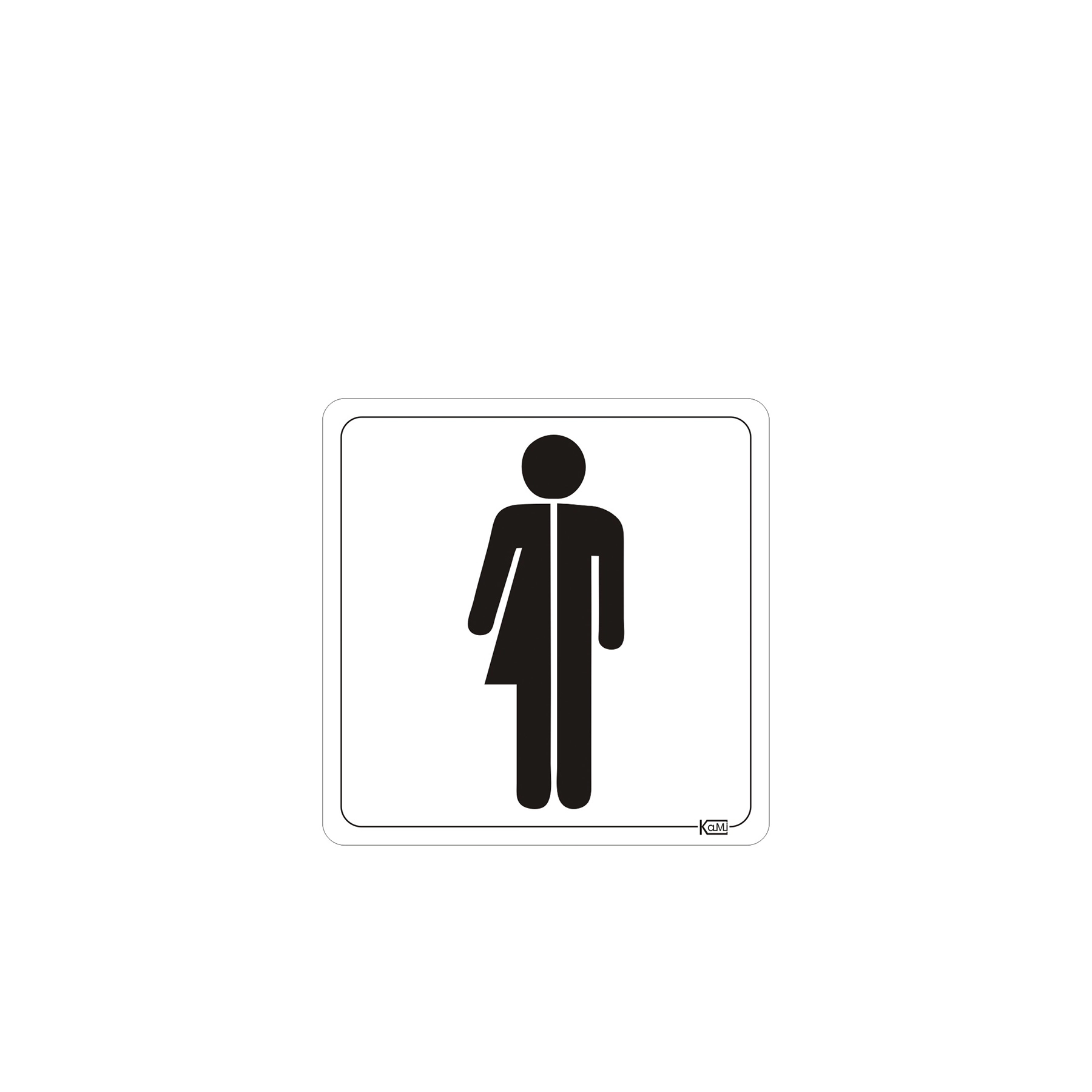 Placa "Banheiro Unissex" Plástico 15x15cm