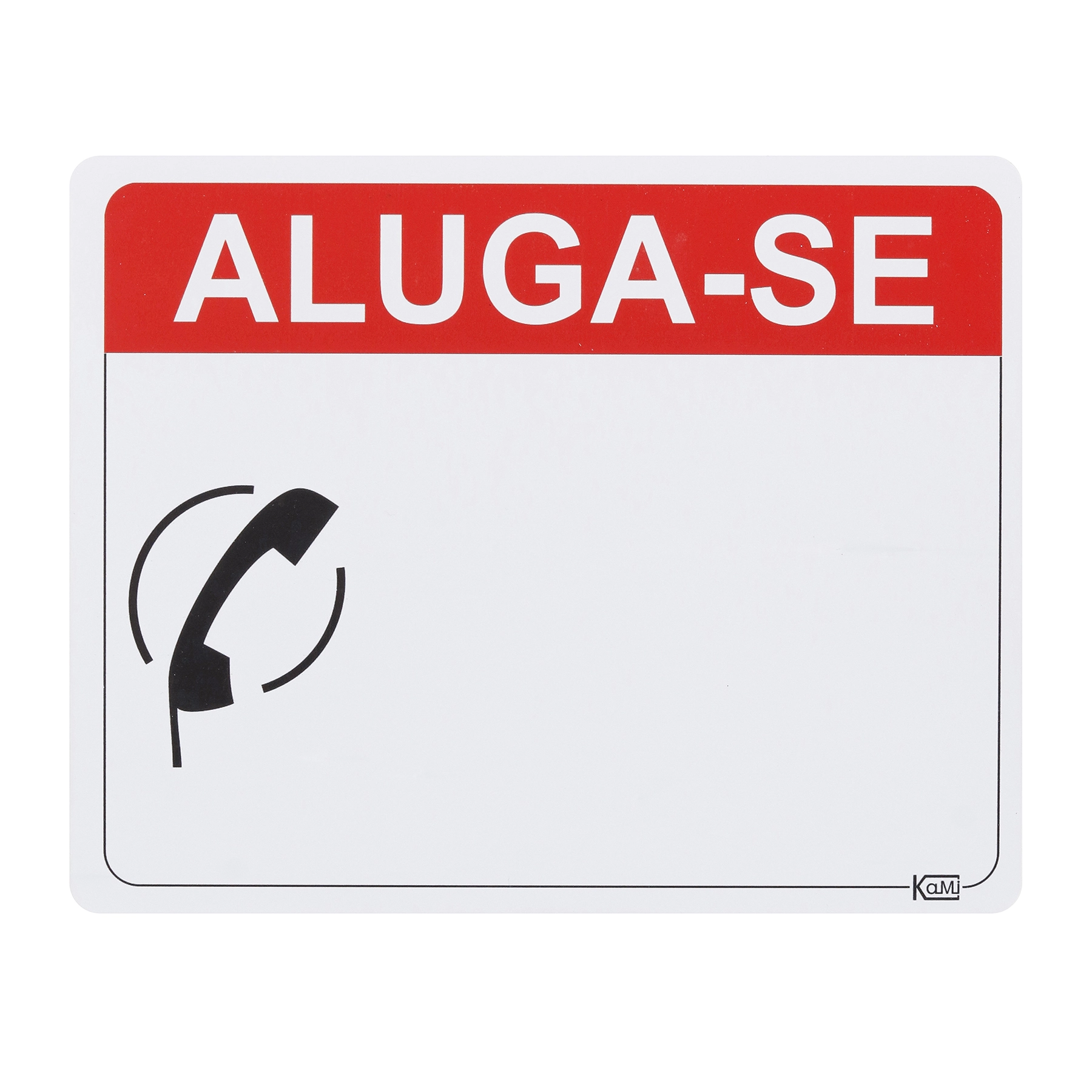 Placa Aluga-se Plástico 23x18cm