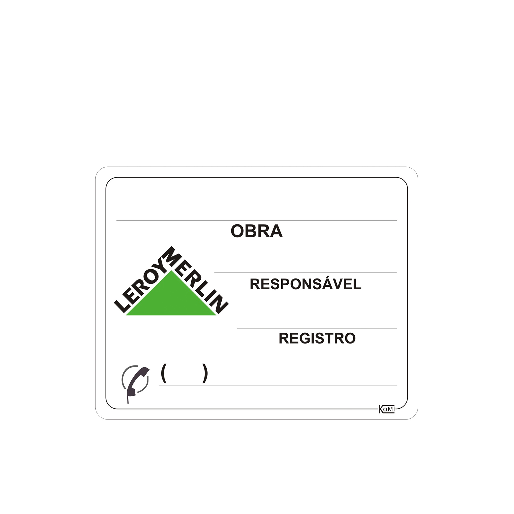 Placa de Sinalização Obra Leroy Merlin Plástico 23x18cm