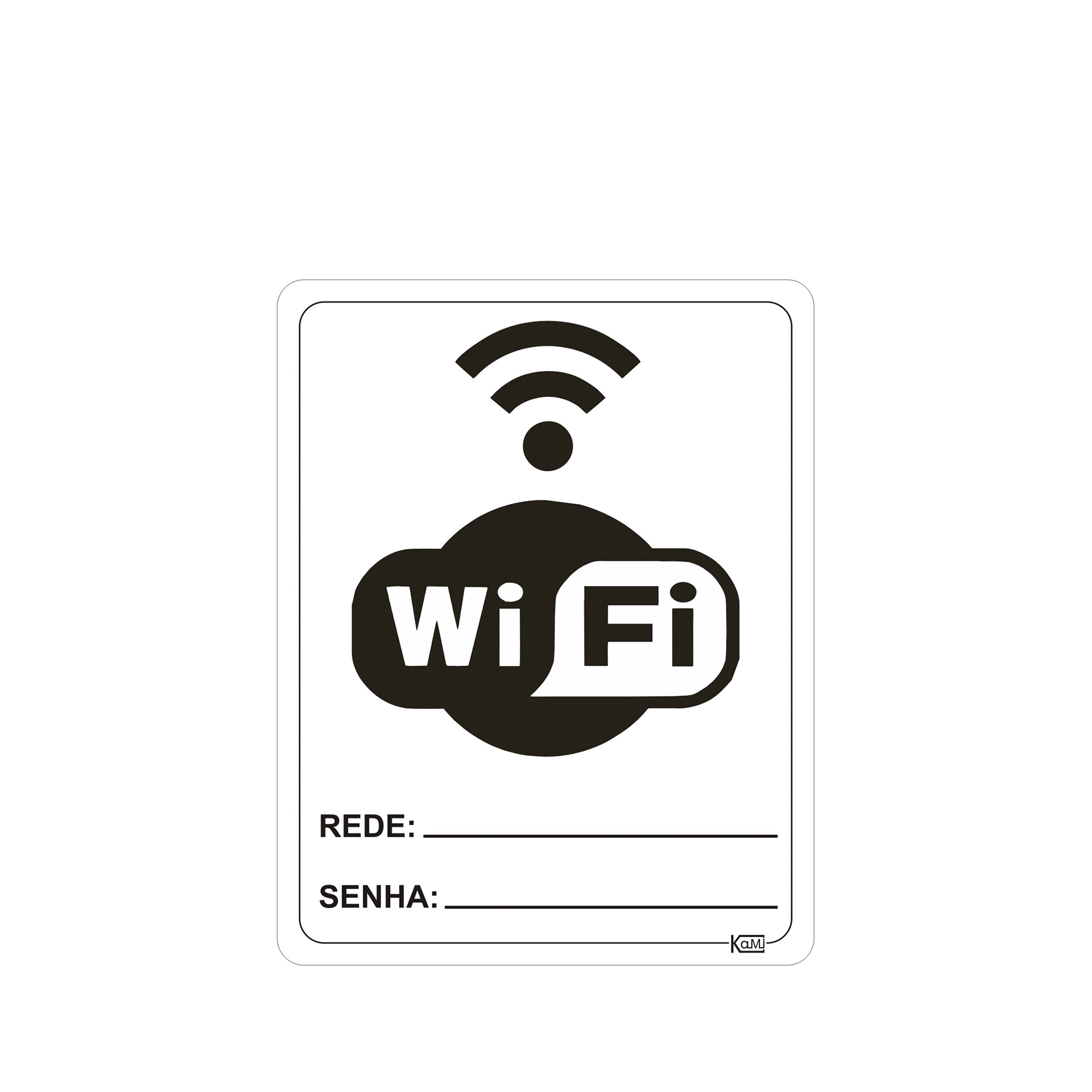 Placa Wi-Fi Rede Senha Plástico 23x18cm