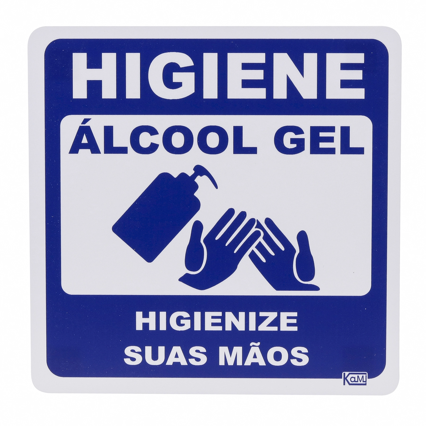 Placa Álcool Gel Plástico 15x15cm