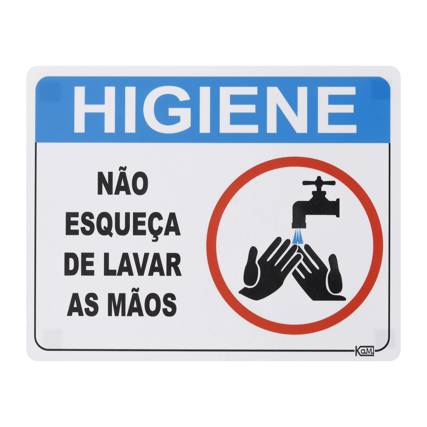 Placa Não Esqueça de Lavar as Mãos Plástico 23x18cm