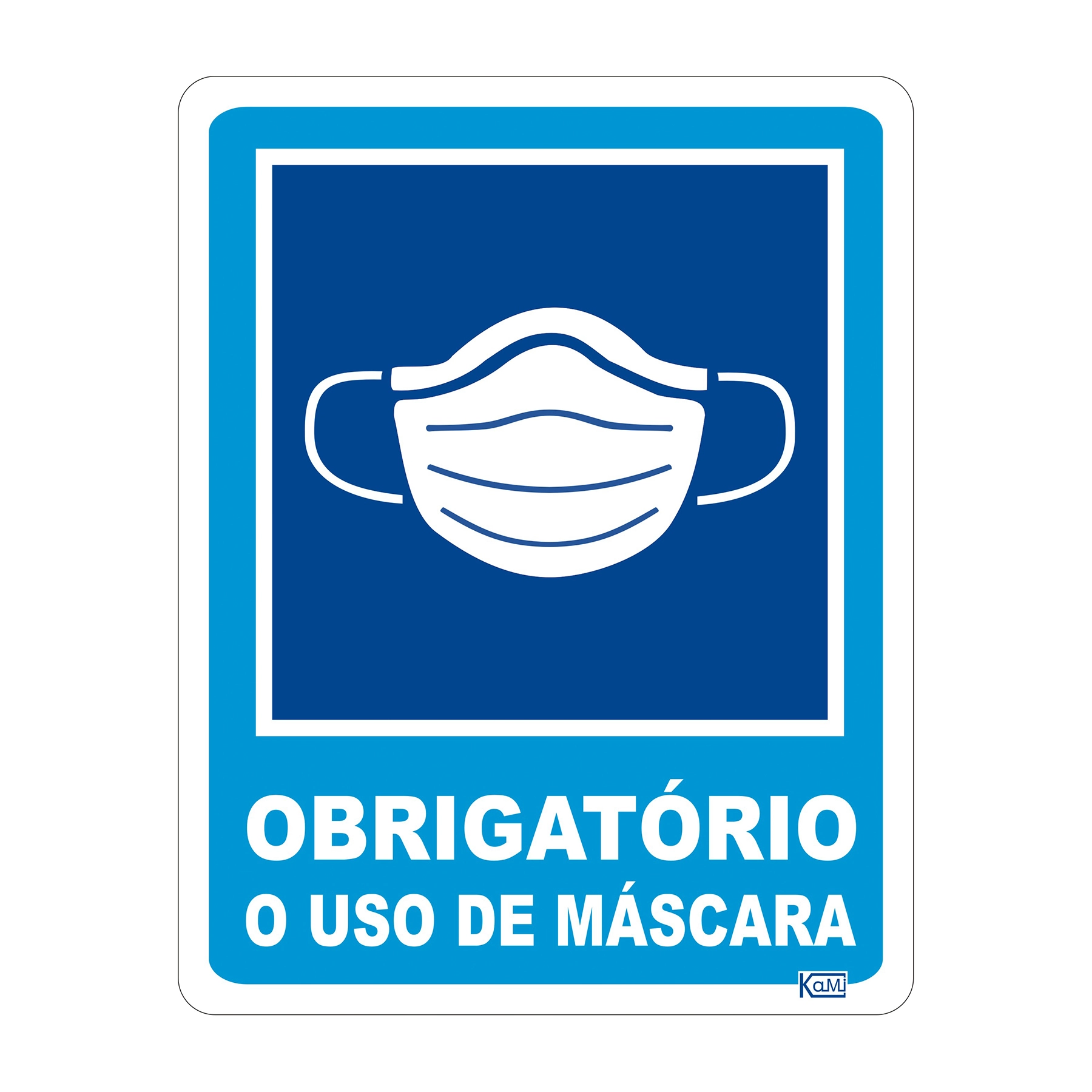 Placa de Sinalização Obrigatório o Uso de Máscara Plástico 23x18cm
