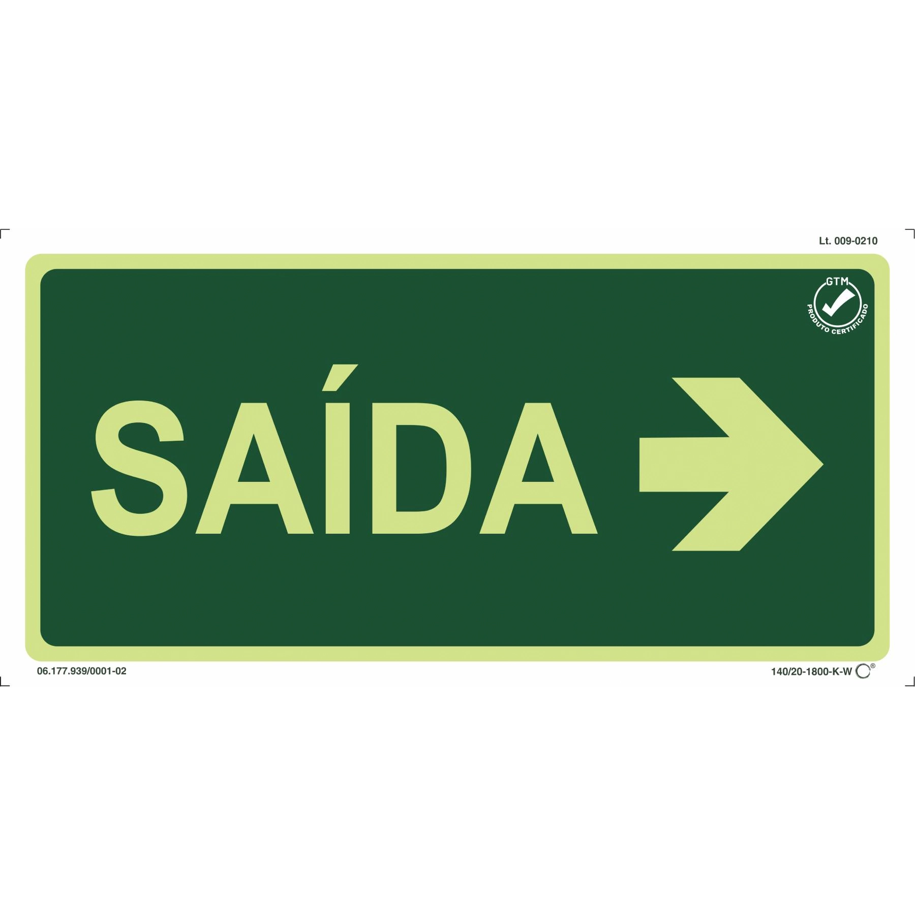 Placa de Sinalização Saída Direita Plástico 15x30cm