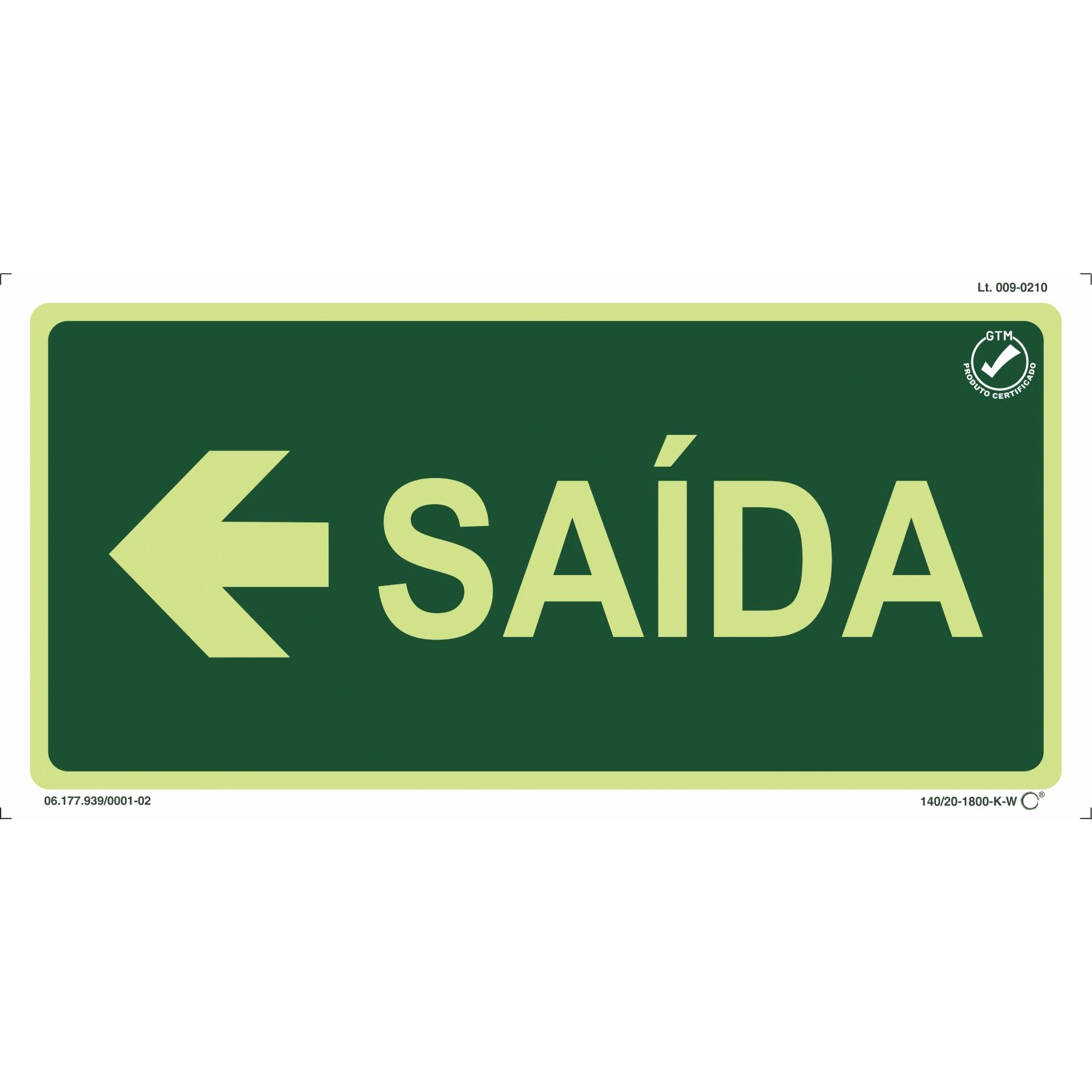 Placa de Sinalização Saída Lado Esquerdo Plástico 15x30cm