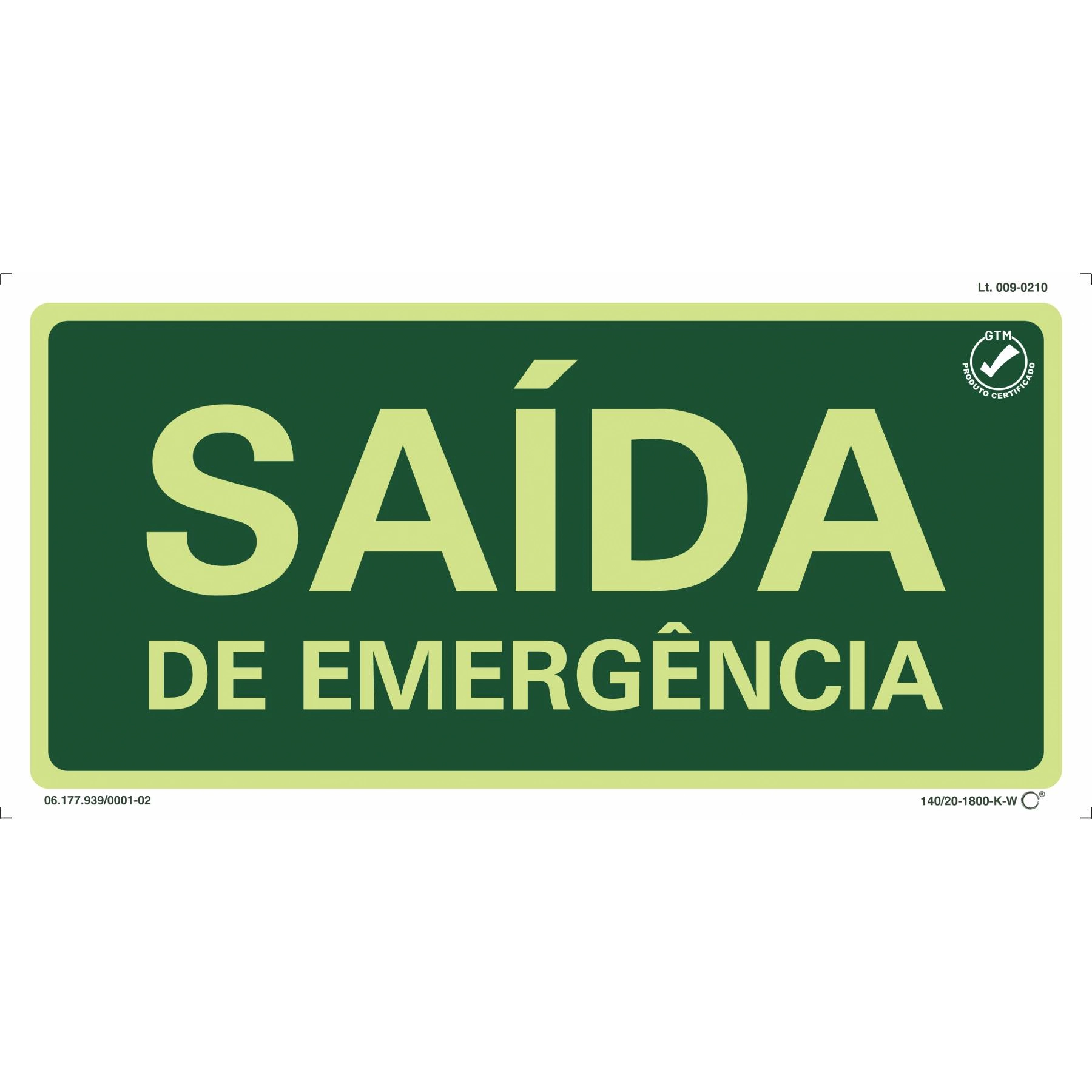 Placa de Sinalização Saída de Emergência Plástico 15x30cm