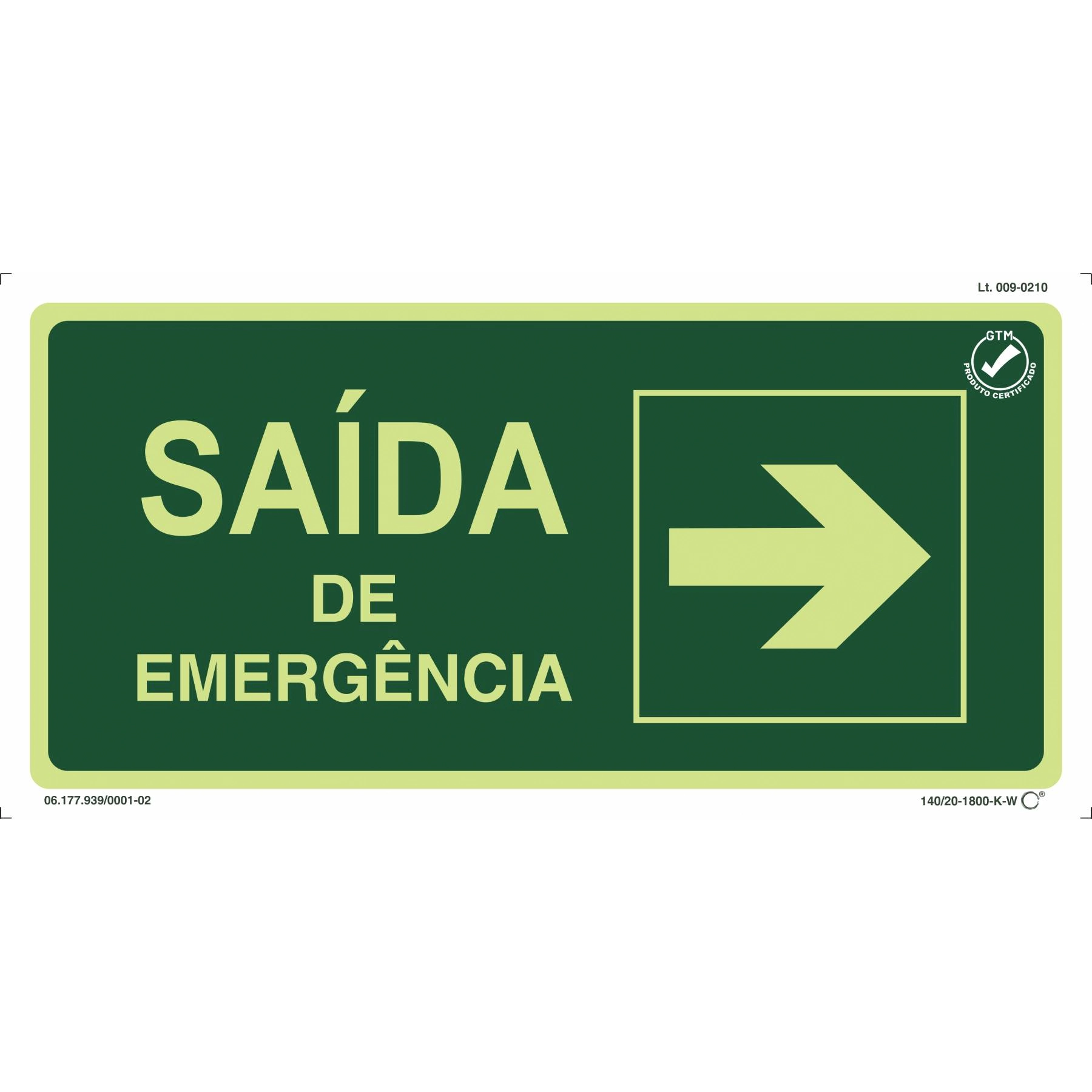 Placa de Sinalização Saída de Emergência Direita Plástico 15x30cm