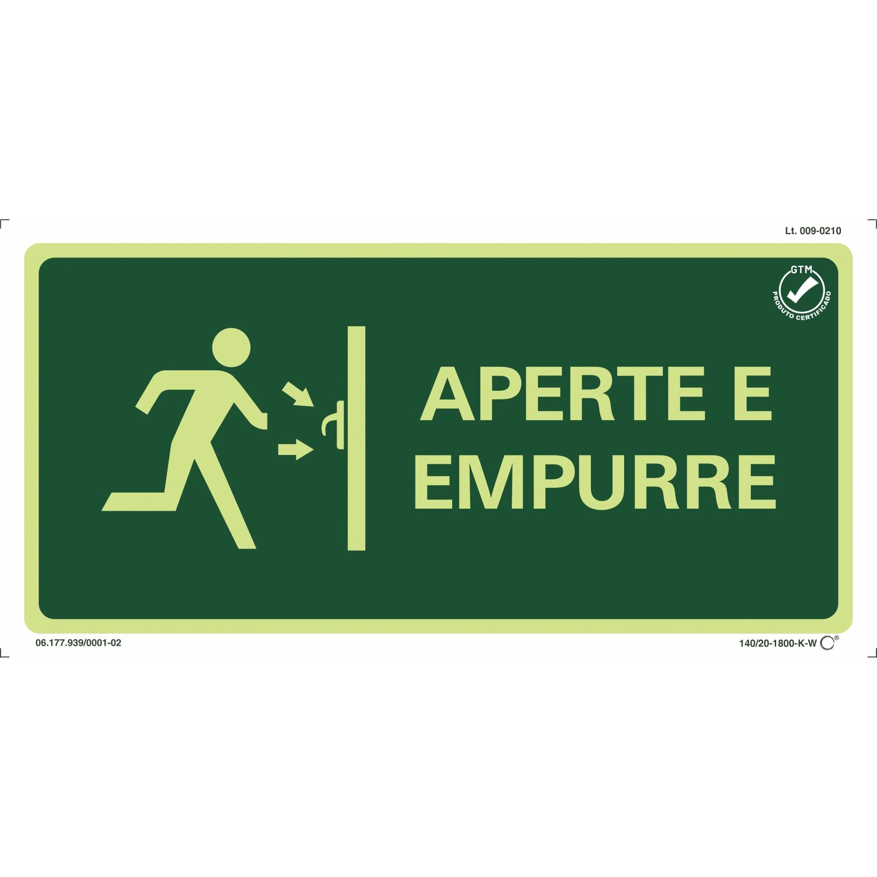 Placa de Sinalização Aperte e Empurre Plástico 15x30cm