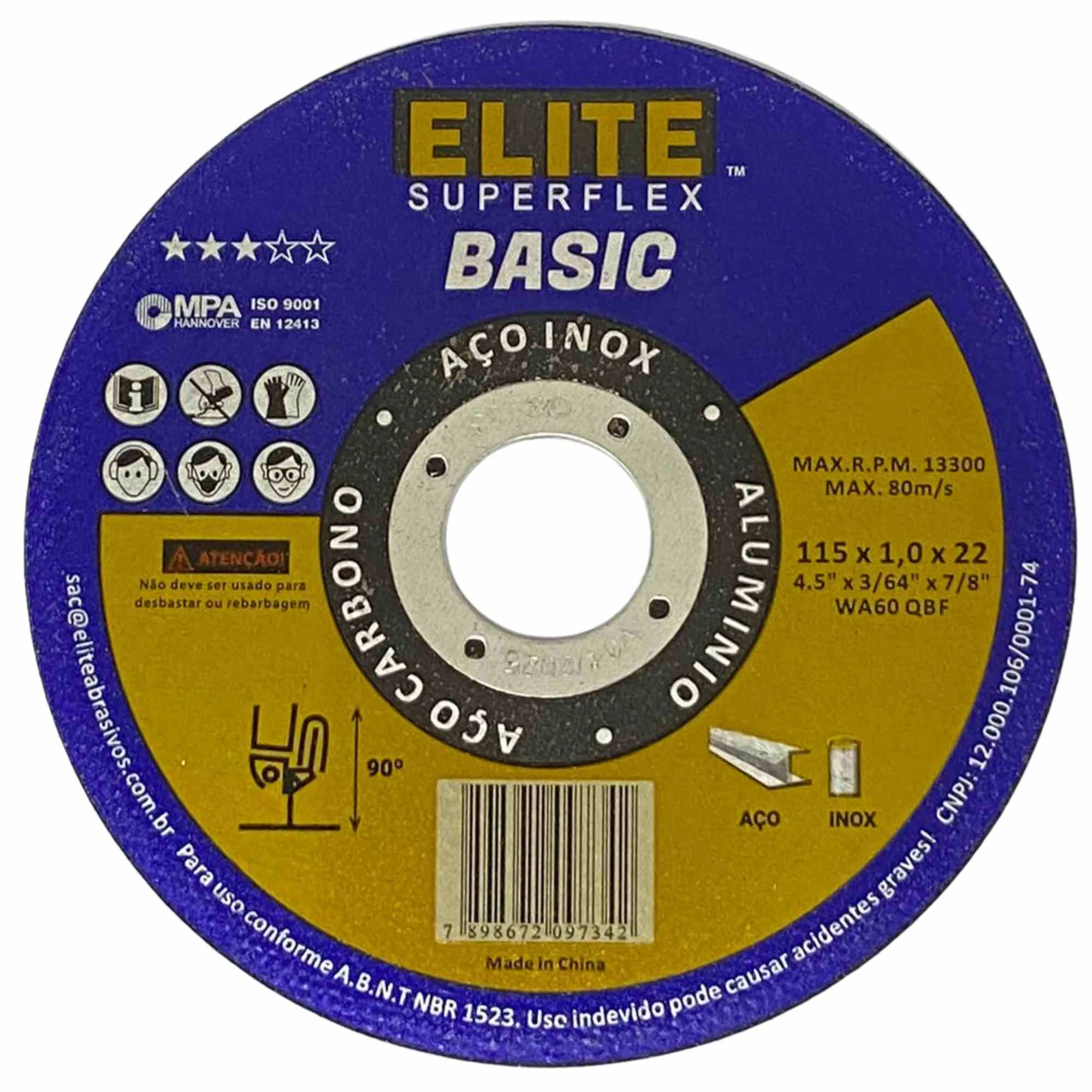 Disco De Corte Inox 115 X 1 0 X 22 Mm Elite