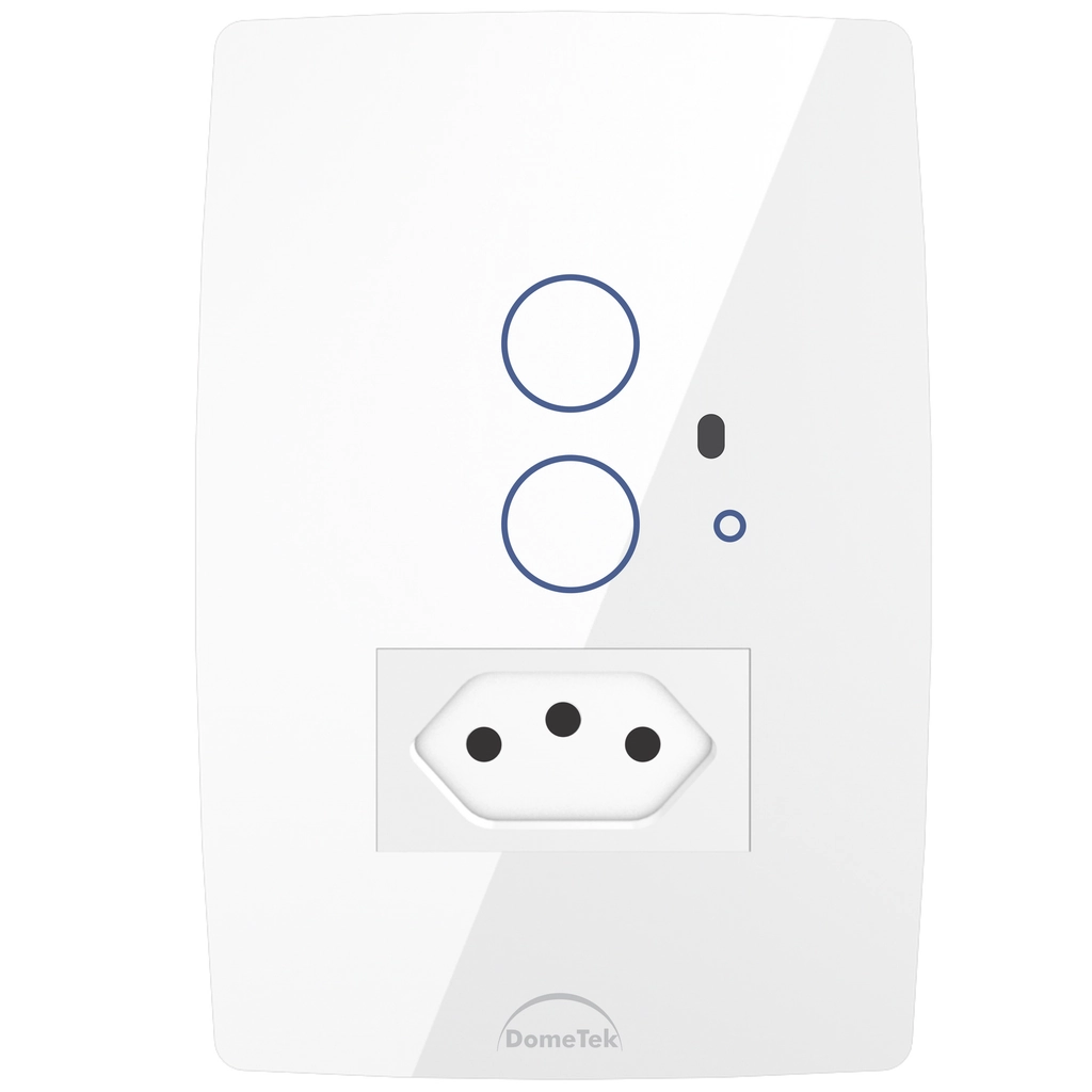 Conjunto 2 Interruptores Touch Wi-fi + 1 Tomada 20a - Diamond 4x2 - Branco