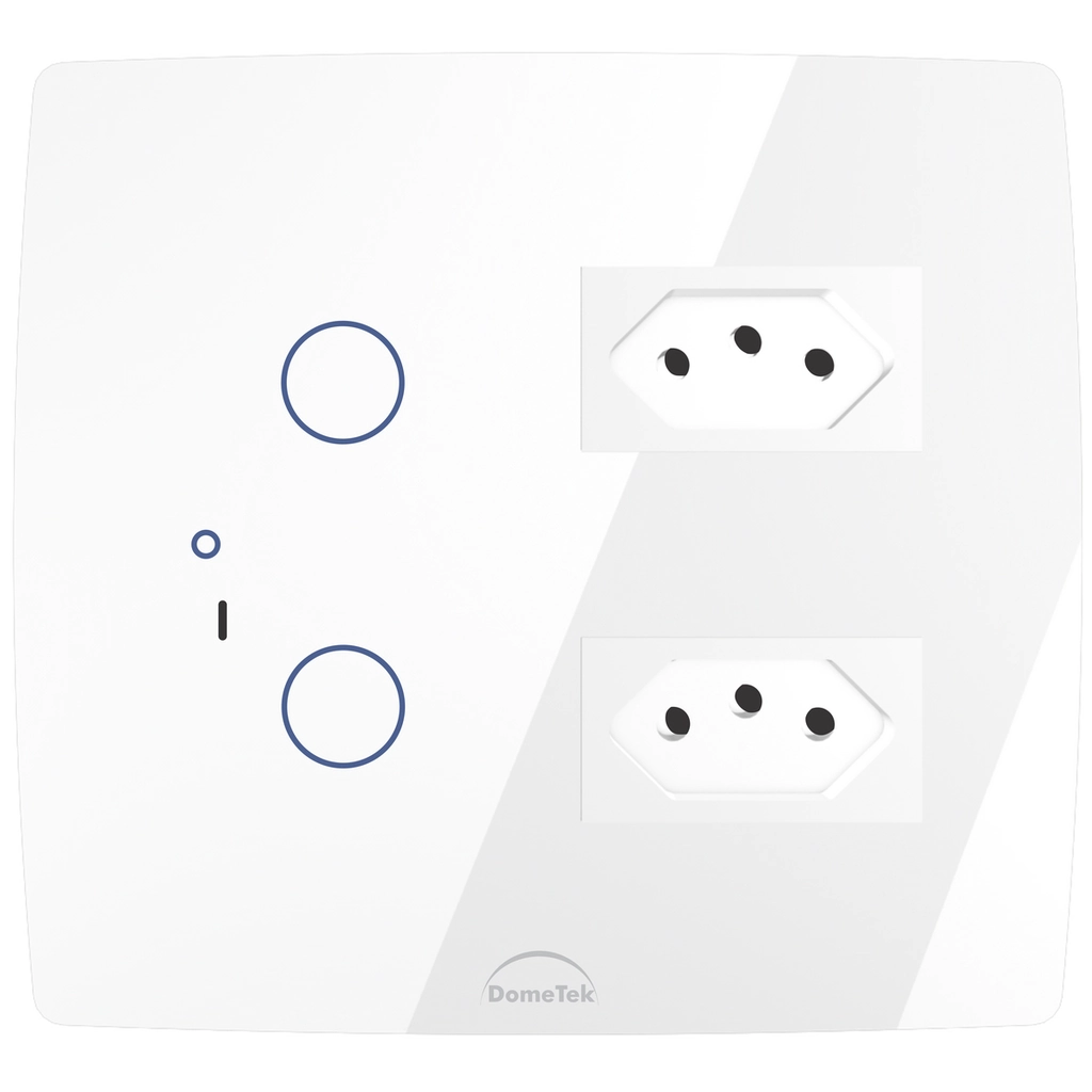 Conjunto 2 Interruptores Touch Wi-fi + 2 Tomadas 20a - Diamond 4x4 - Branco