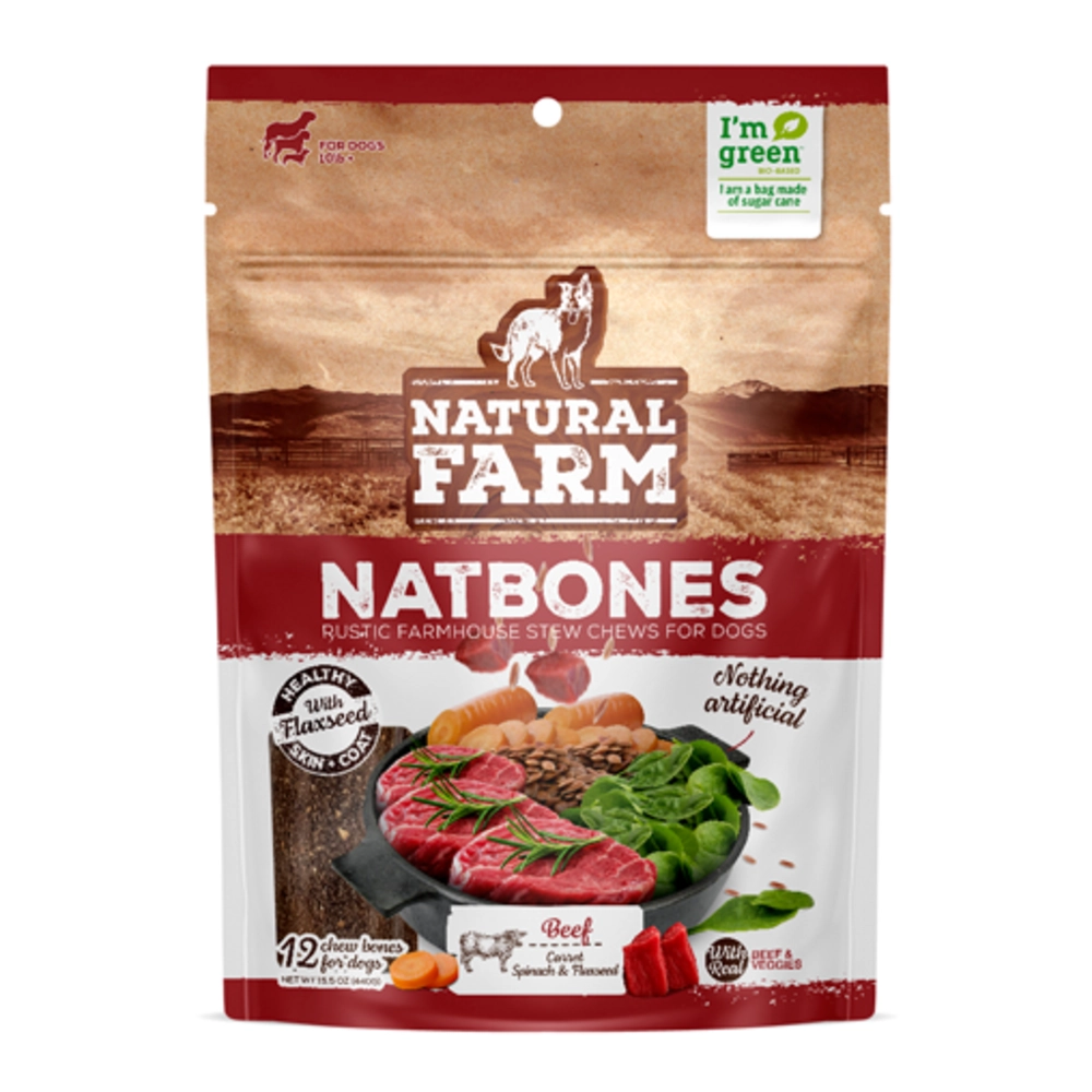 Petisco Natbones Sabor Carne Natural Farm 470g