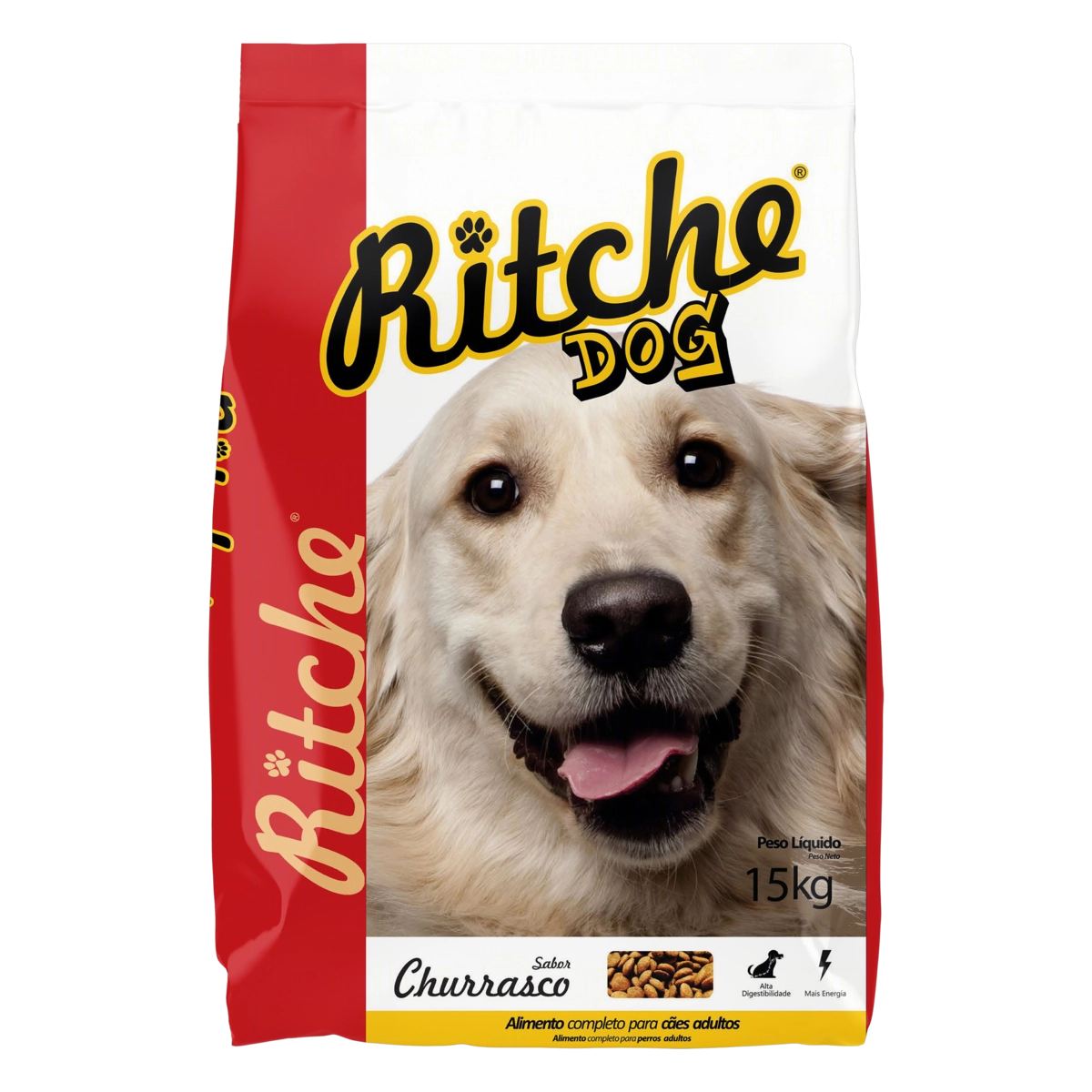 Alimento Para Cães Adultos Churrasco Ritche Dog Pacote 15kg