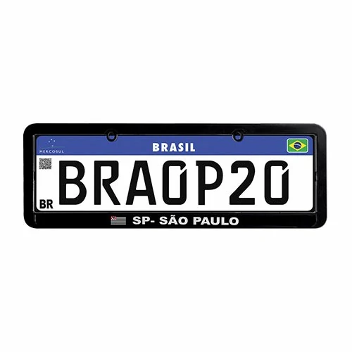 Moldura de Placa Preta Liso Par - P2 ACESSÓRIOS AUTOMOTIVOS MPL
