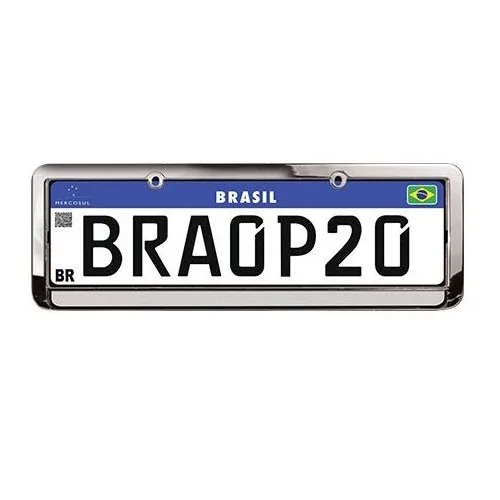 Moldura da Placa Cromada Refletiva (Par) - P2 ACESSÓRIOS AUTOMOTIVOS MCR