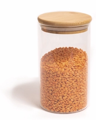 Pote de Mantimentos Redondo 600ml Tampa Bambu OIKOS COZ00662NAT