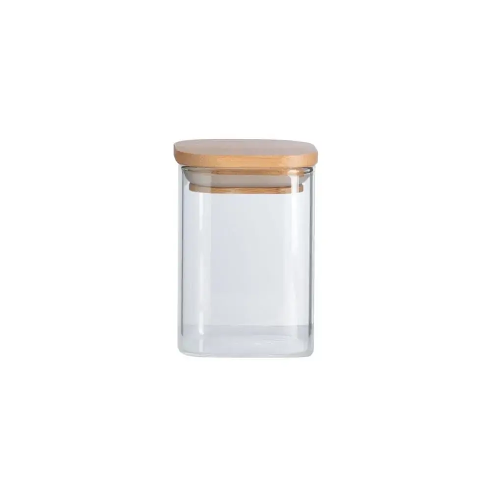 Pote de Mantimentos Quadrado Flat 200ml Tampa Bambu OIKOS COZ01780NAT