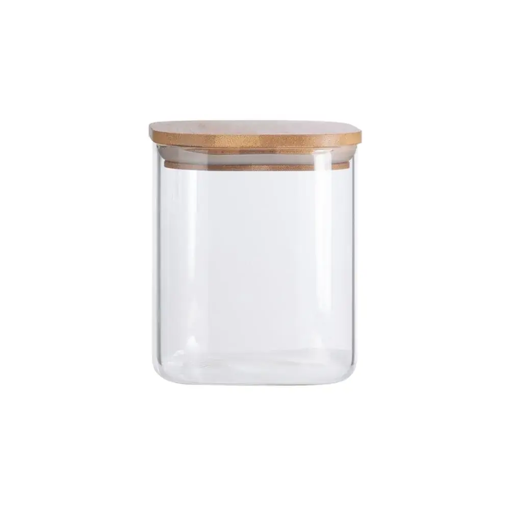 Pote de Mantimentos Quadrado Flat 800ml Tampa Bambu OIKOS COZ01784NAT