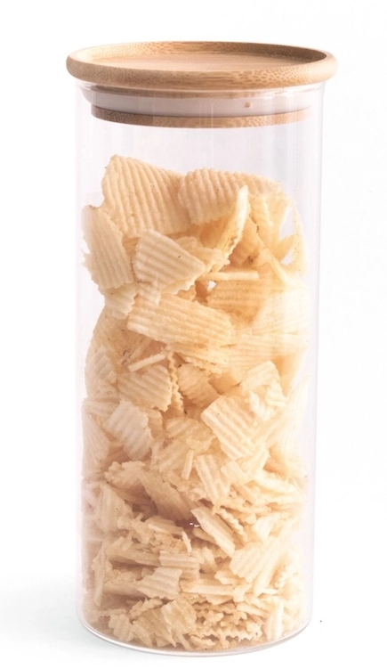 Pote de Mantimentos Redondo Empilhável 800ml Tampa Bambu OIKOS COZ02145NAT