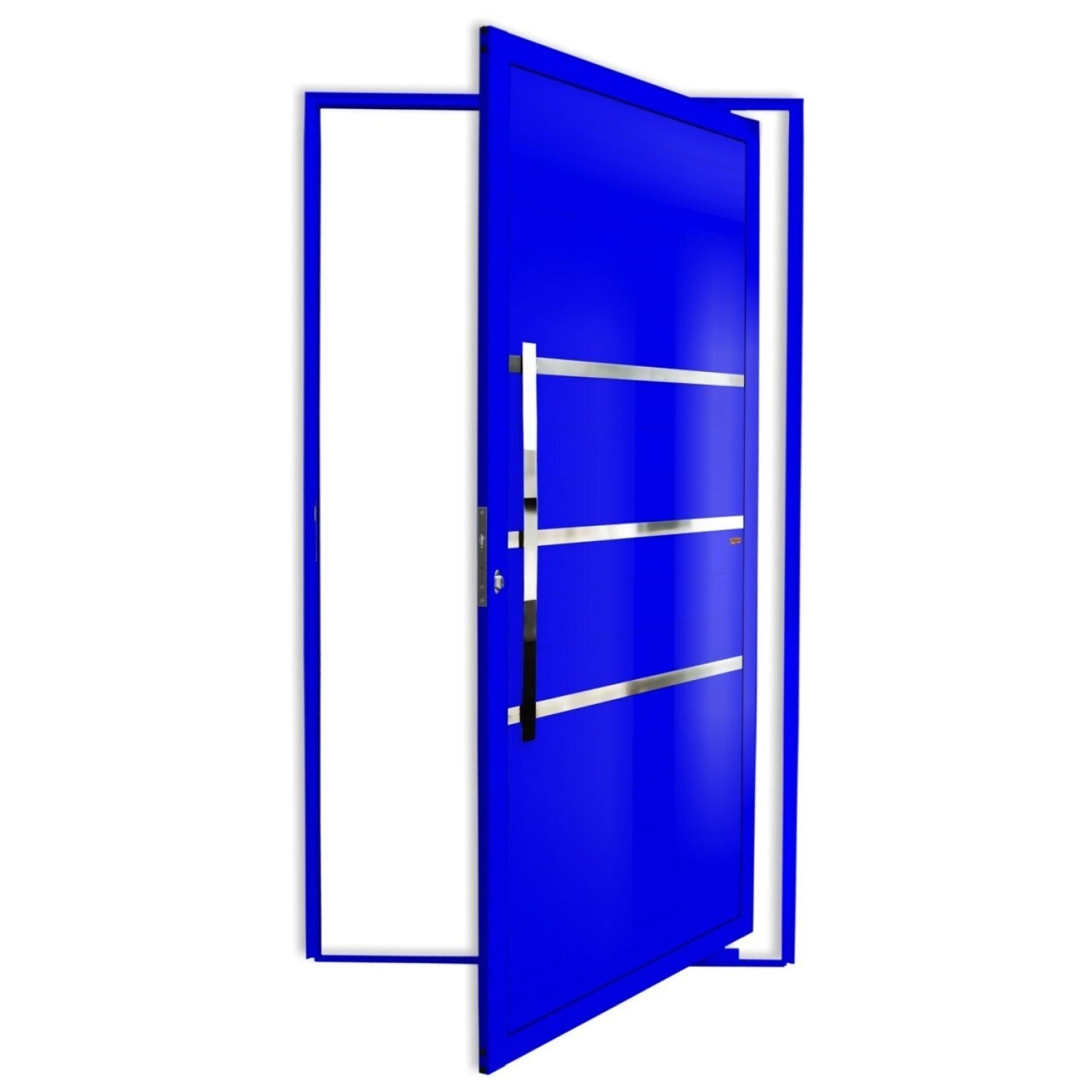 Porta Lambrill Pivotante Alumínio Pintado Evolution Azul 2,10X1,00m Esquerdo Brimak