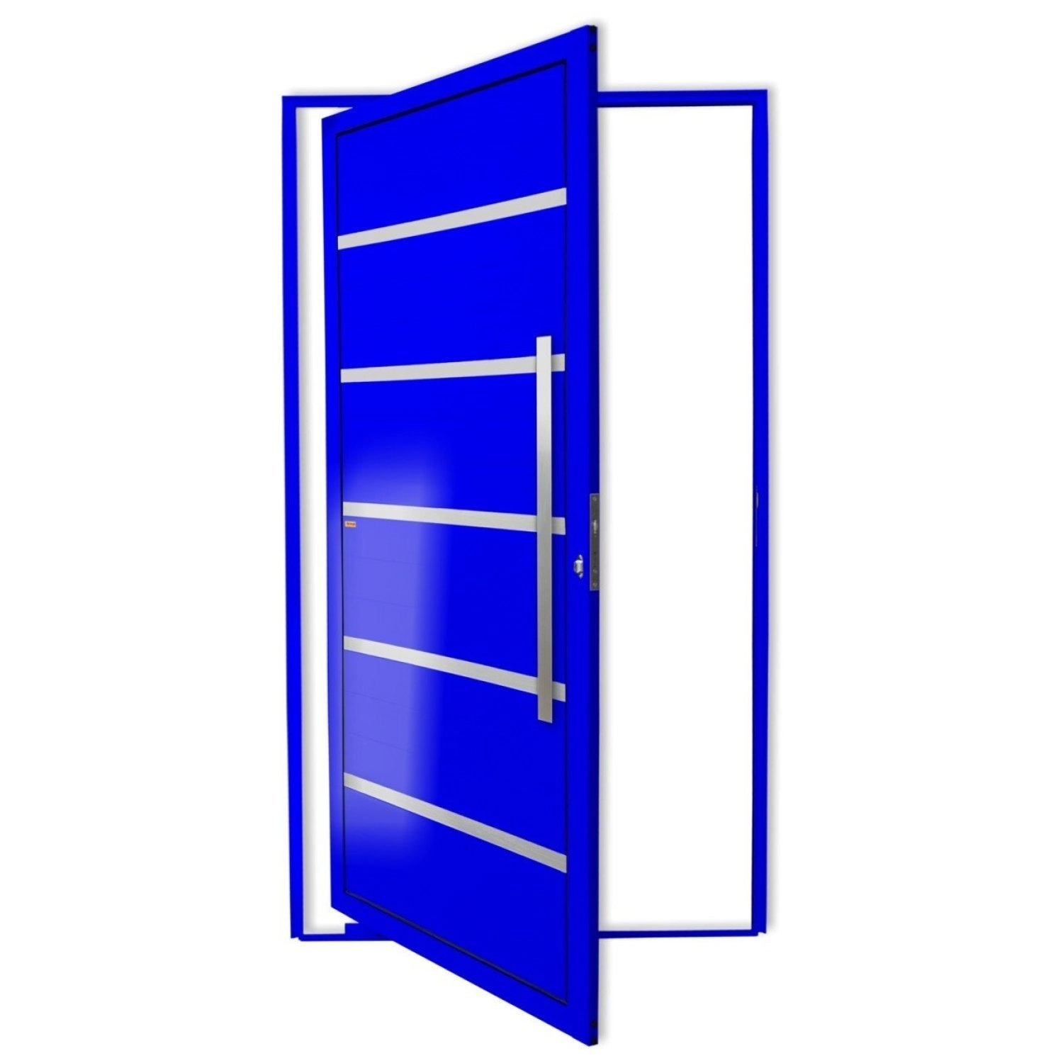 Porta Lambrill Pivotante Alumínio Pintado Premium Azul 2,10X1,00m Direito Brimak