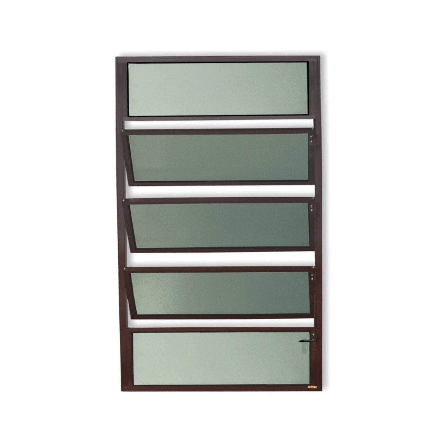 Janela De Alumínio Basculante 100x100cm Vidro Mini Boreal Plus Brimak Corten