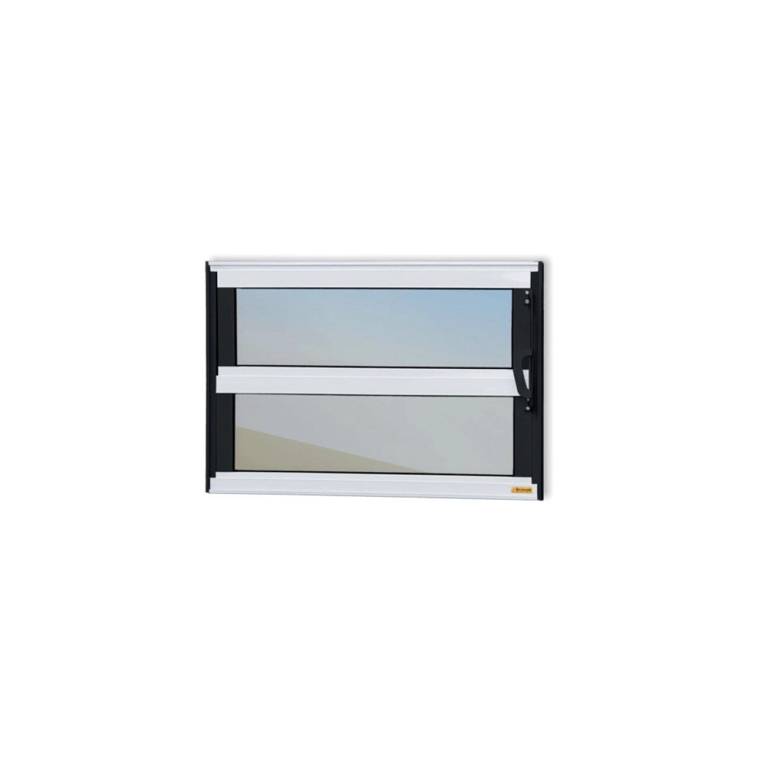 Janela De Alumínio Basculante 40x60cm Vidro Espelhado Elite Brimak Mix Preto