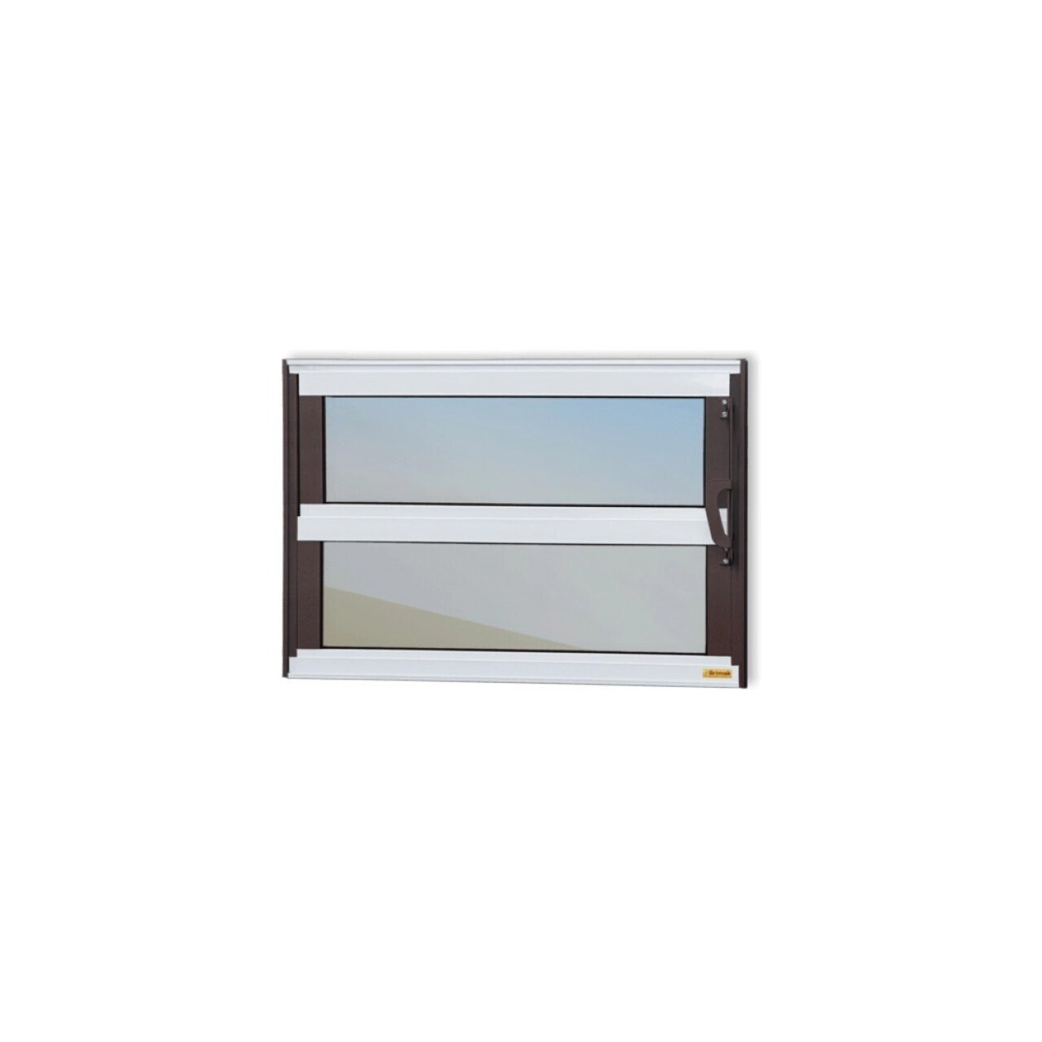 Janela De Alumínio Basculante 40x80cm Vidro Espelhado Elite Brimak Mix Corten