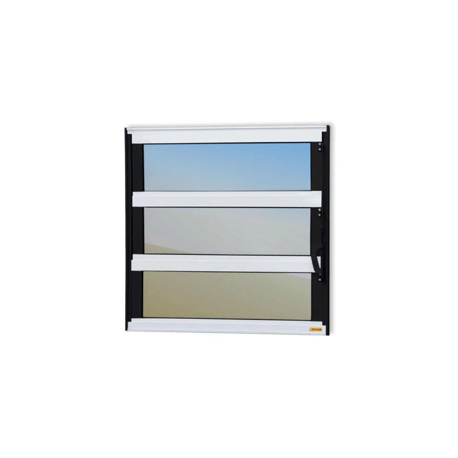 Janela De Alumínio Basculante 60x40cm Vidro Espelhado Elite Brimak Mix Preto