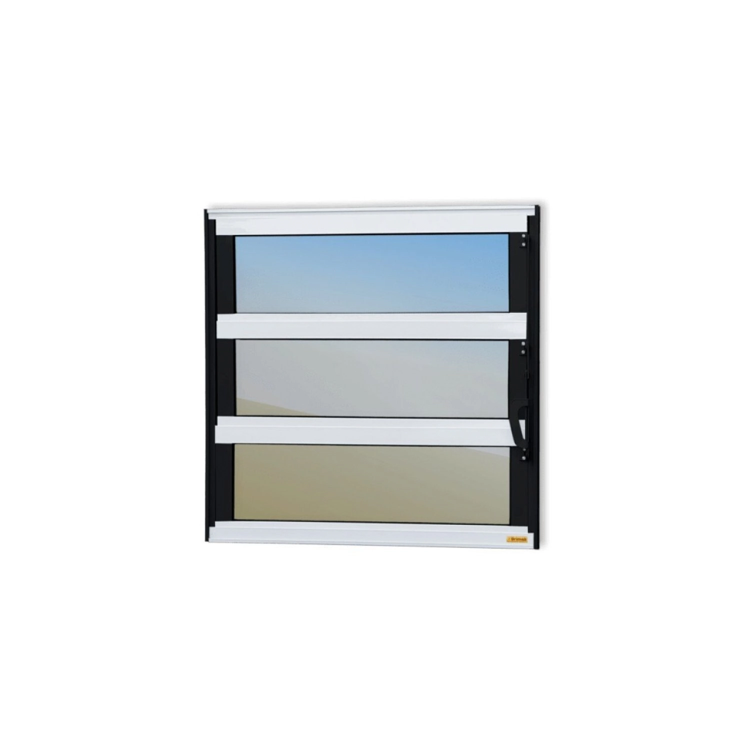 Janela De Alumínio Basculante 60x80cm Vidro Espelhado Elite Brimak Mix Preto