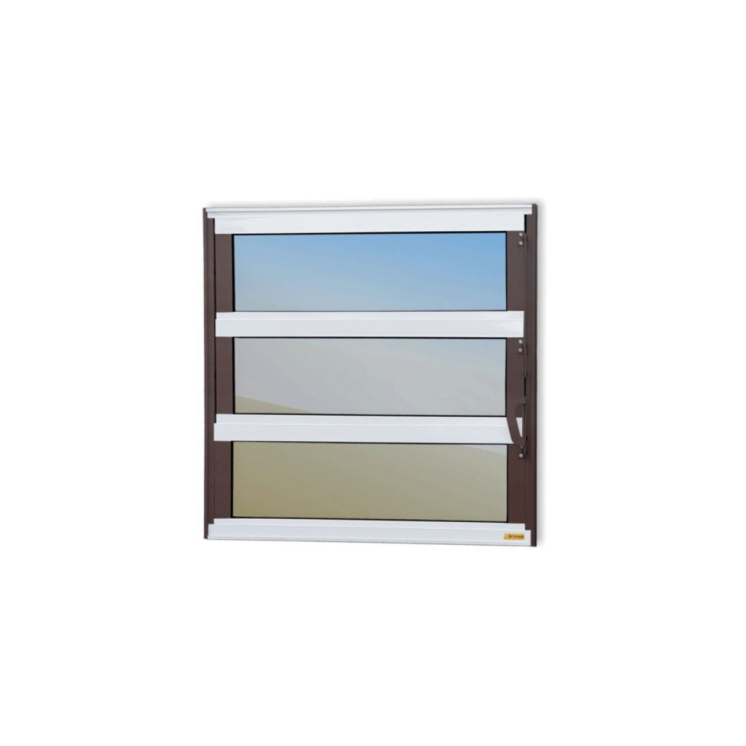 Janela De Alumínio Basculante 60x100cm Vidro Espelhado Elite Brimak Mix Corten