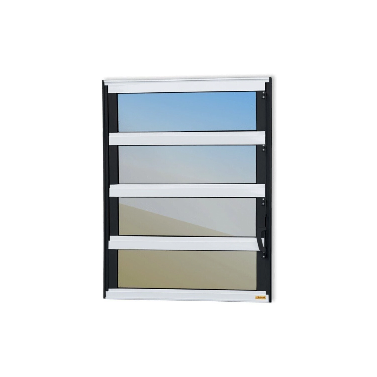 Janela De Alumínio Basculante 80x40cm Vidro Espelhado Elite Brimak Mix Preto