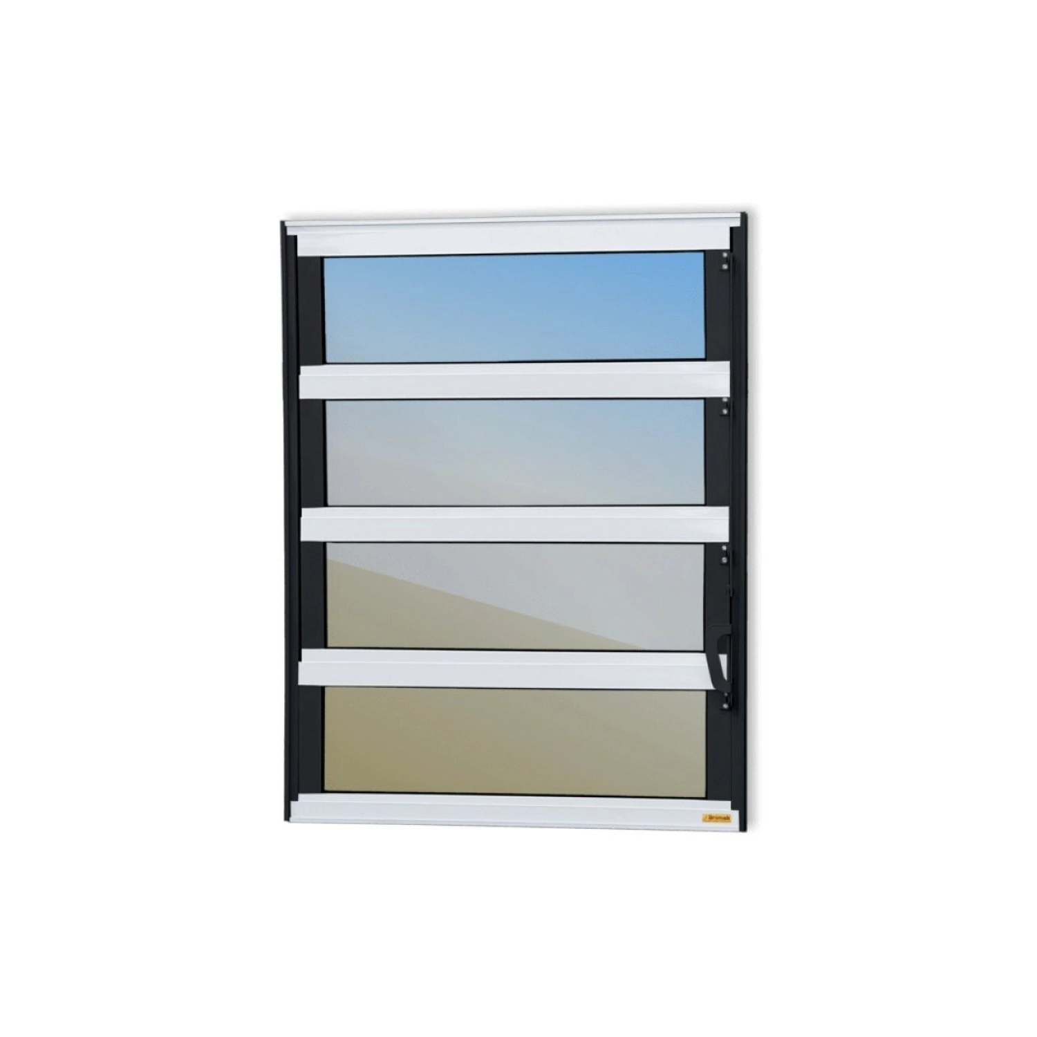 Janela De Alumínio Basculante 80x60cm Vidro Espelhado Elite Brimak Mix Preto