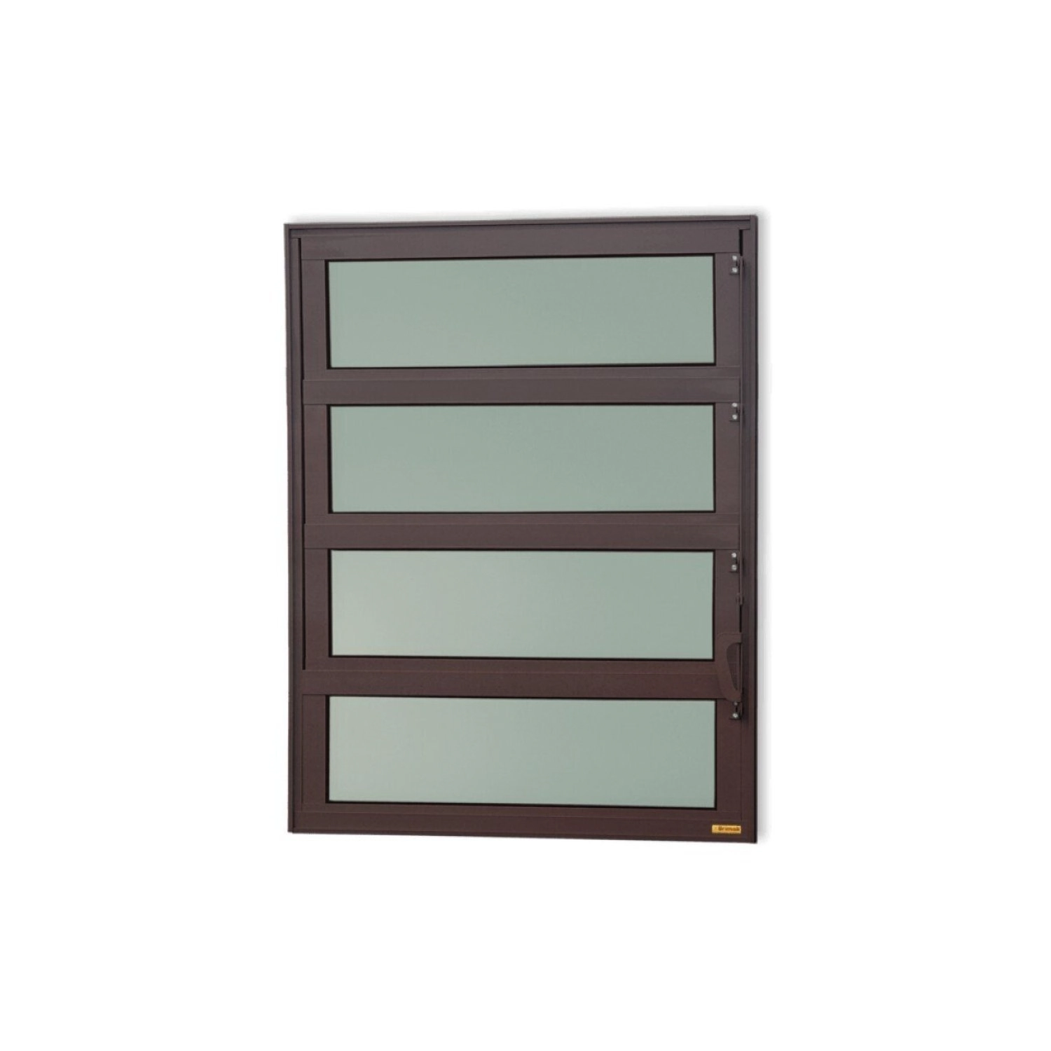 Janela De Alumínio Basculante 80x80cm Vidro Mini Boreal Elite Brimak Corten
