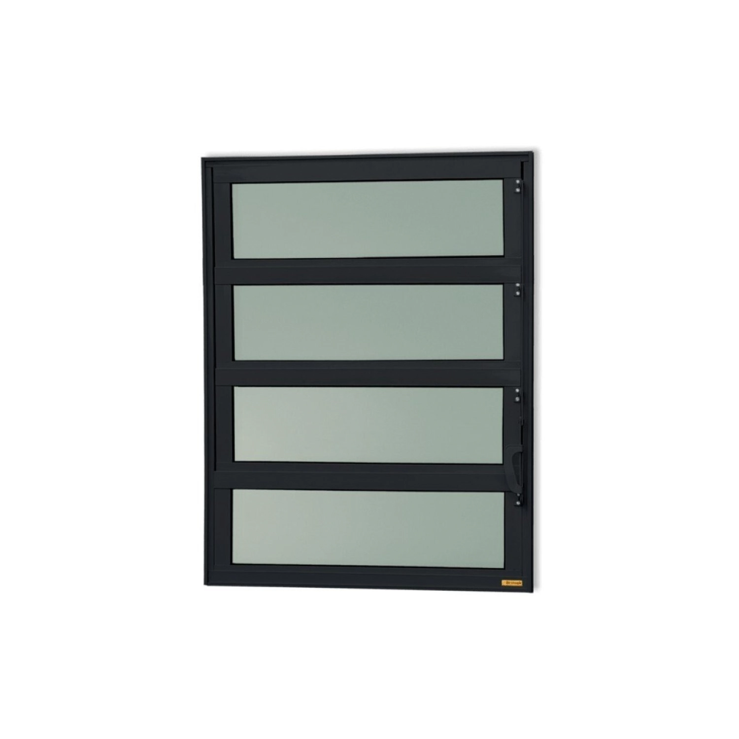 Janela De Alumínio Basculante 80x80cm Vidro Mini Boreal Elite Brimak Preto