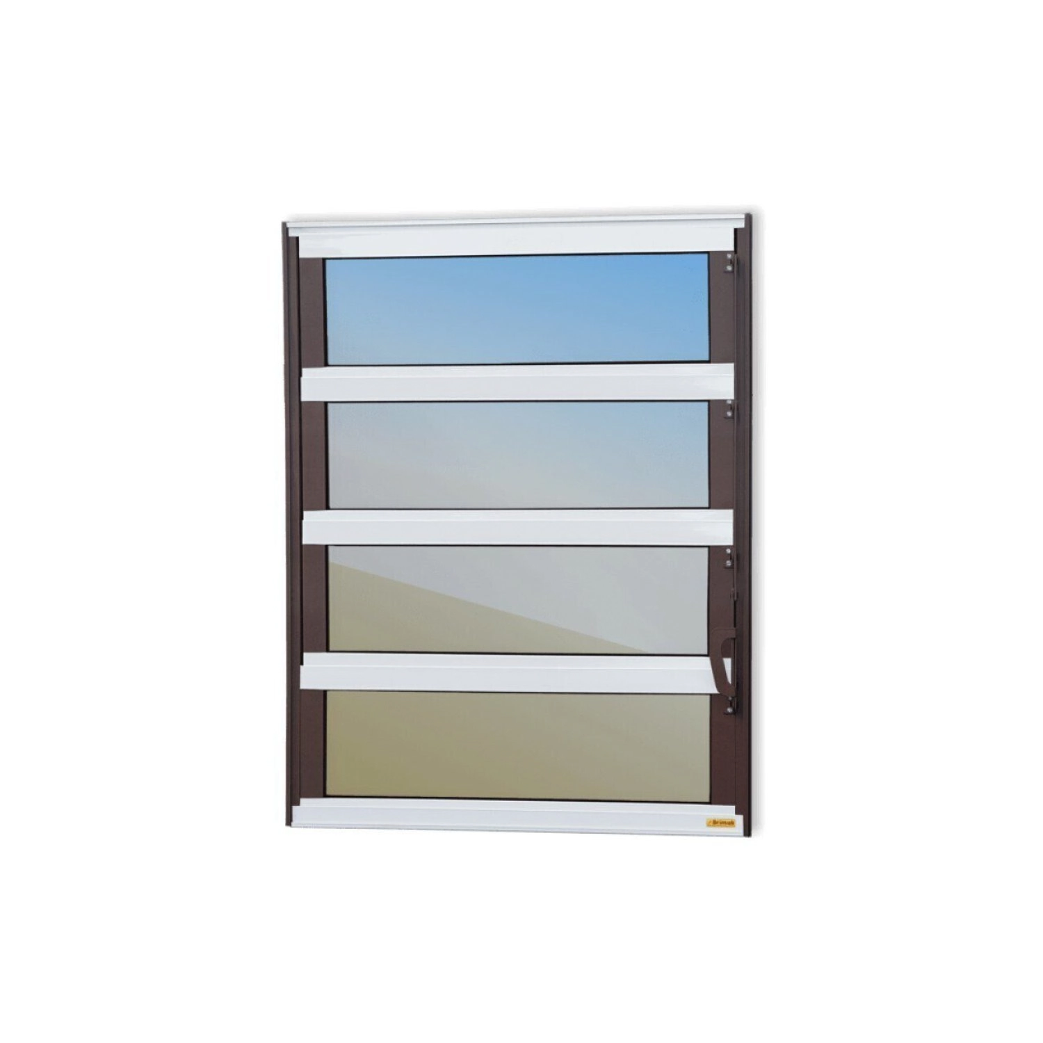Janela De Alumínio Basculante 80x100cm Vidro Espelhado Elite Brimak Mix Corten
