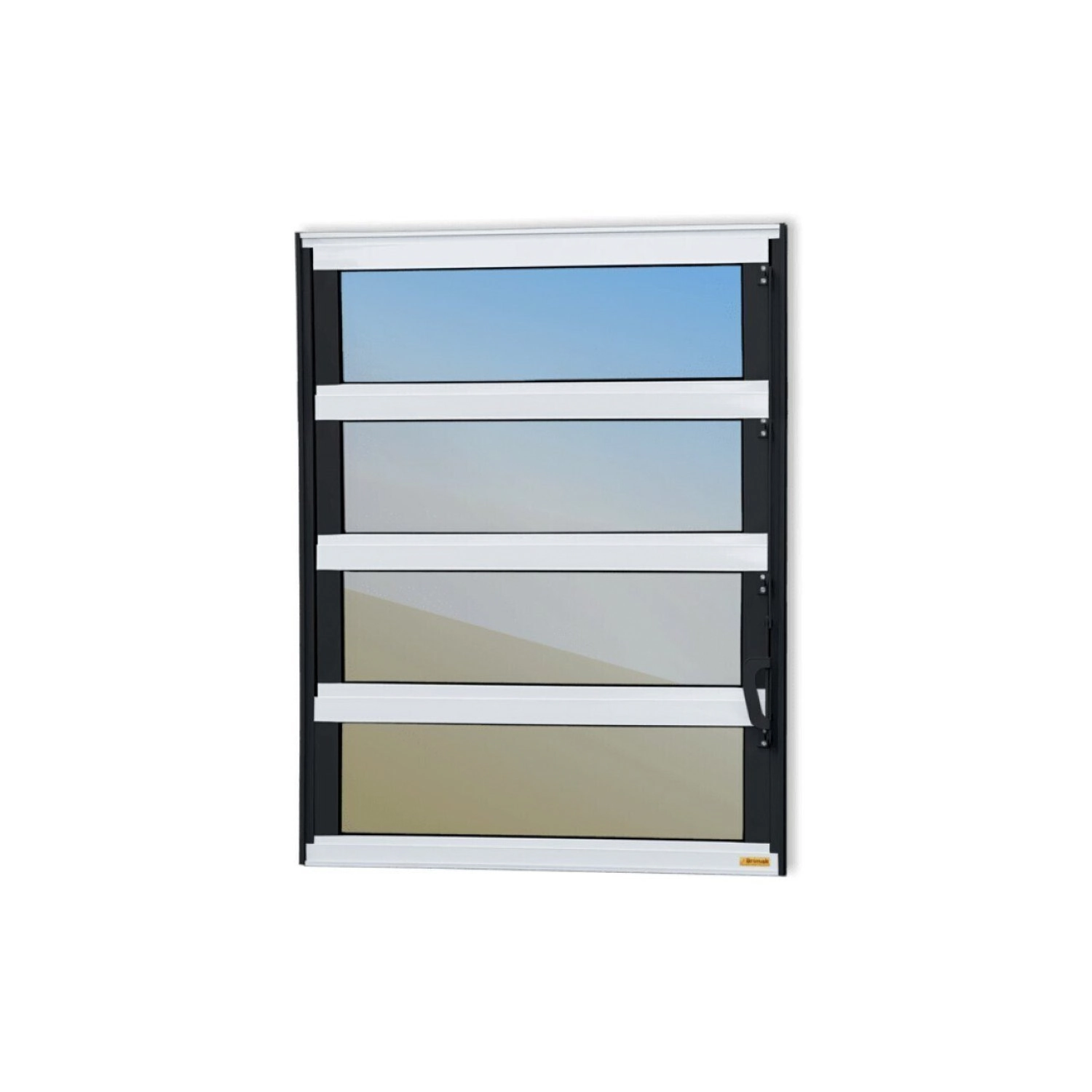 Janela De Alumínio Basculante 80x100cm Vidro Espelhado Elite Brimak Mix Preto