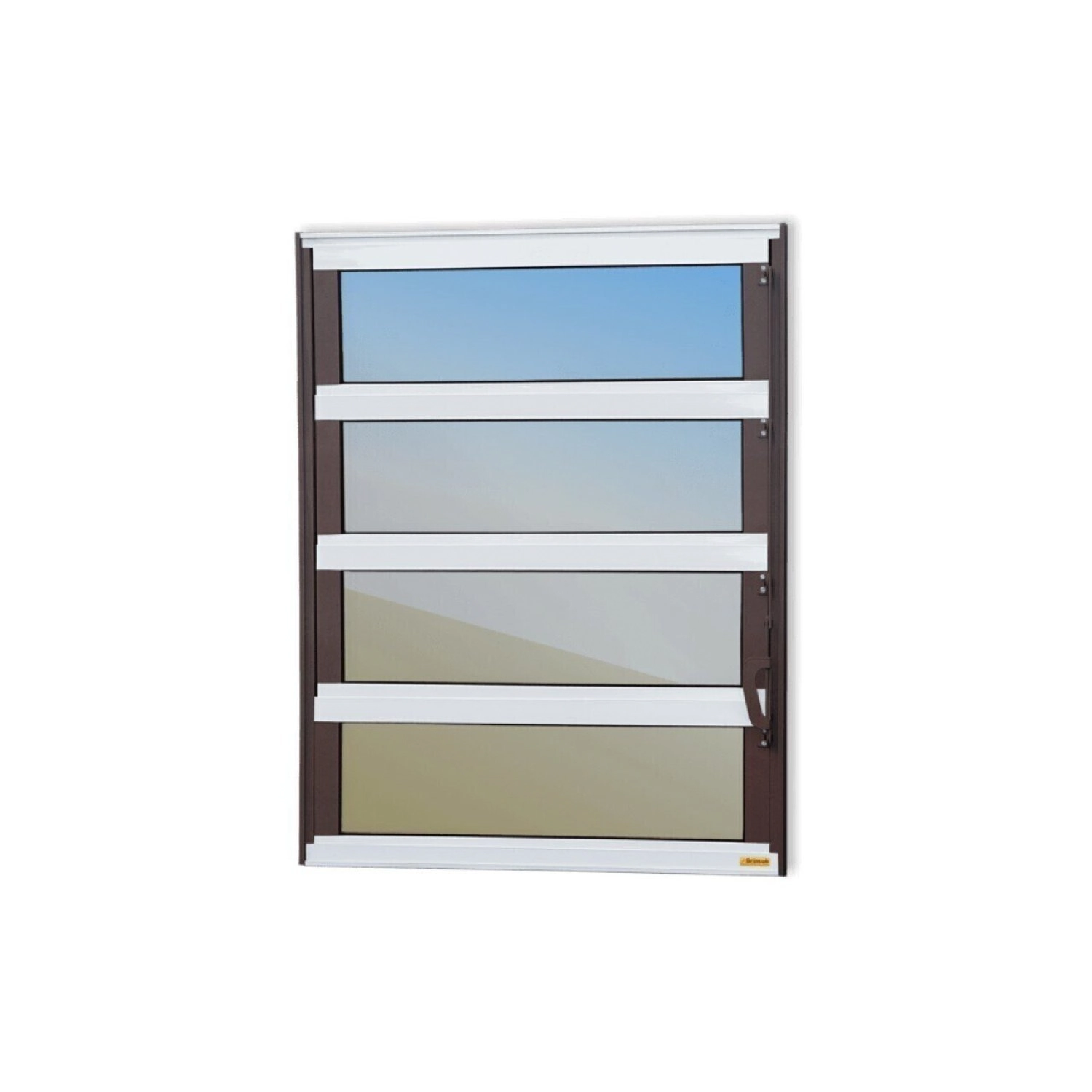 Janela De Alumínio Basculante 80x120cm Vidro Espelhado Elite Brimak Mix Corten