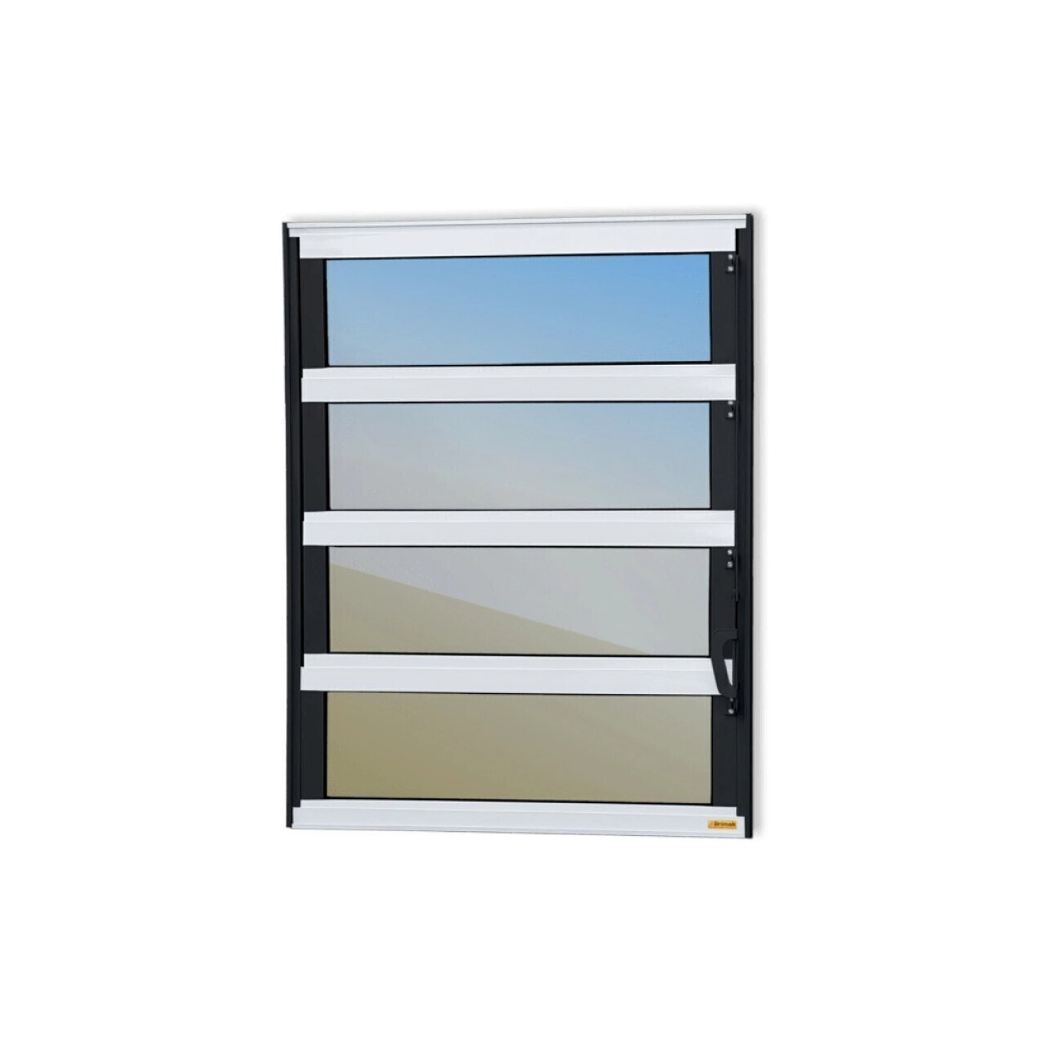 Janela De Alumínio Basculante 80x120cm Vidro Espelhado Elite Brimak Mix Preto